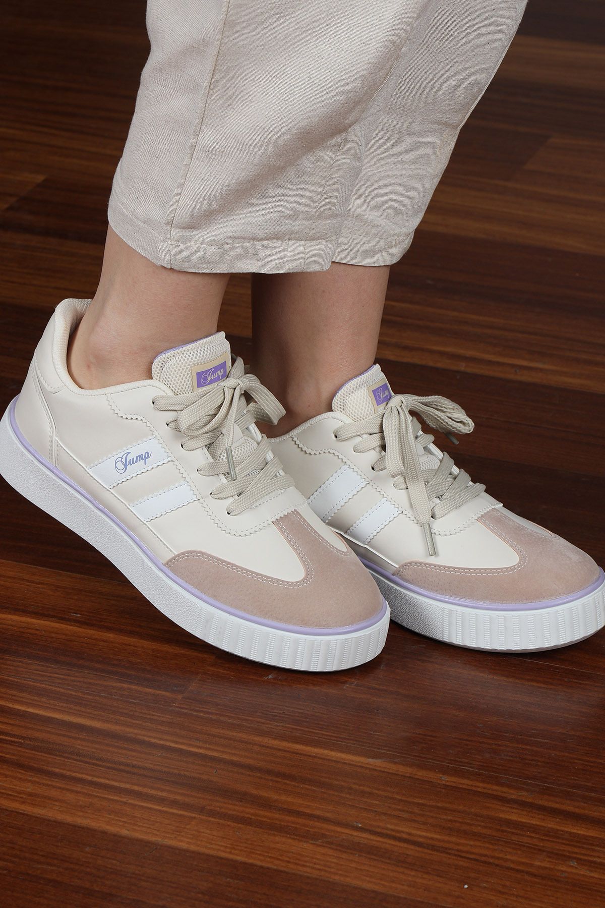 Jump 28146 Beyaz - Pembe Kadın Sneaker Günlük Spor Ayakkabı