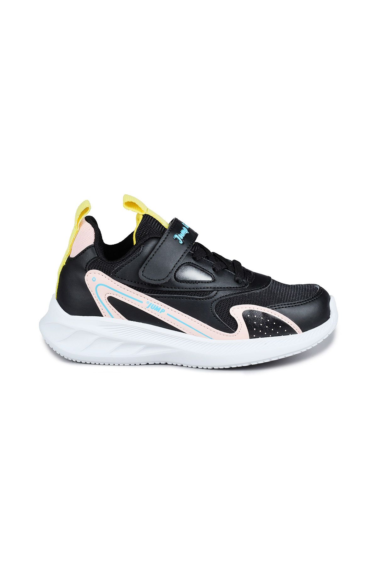 Jump 28121 Cırtlı Siyah - Somon Pembe Kız Çocuk Sneaker Günlük Spor Ayakkabı
