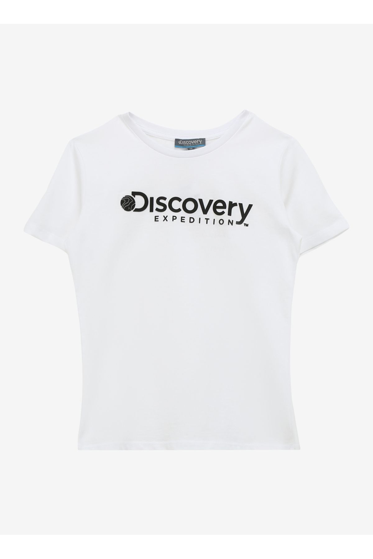 Discovery Expedition Beyaz Kız Çocuk Bisiklet Yaka Baskılı T-shirt Rogers Gırl