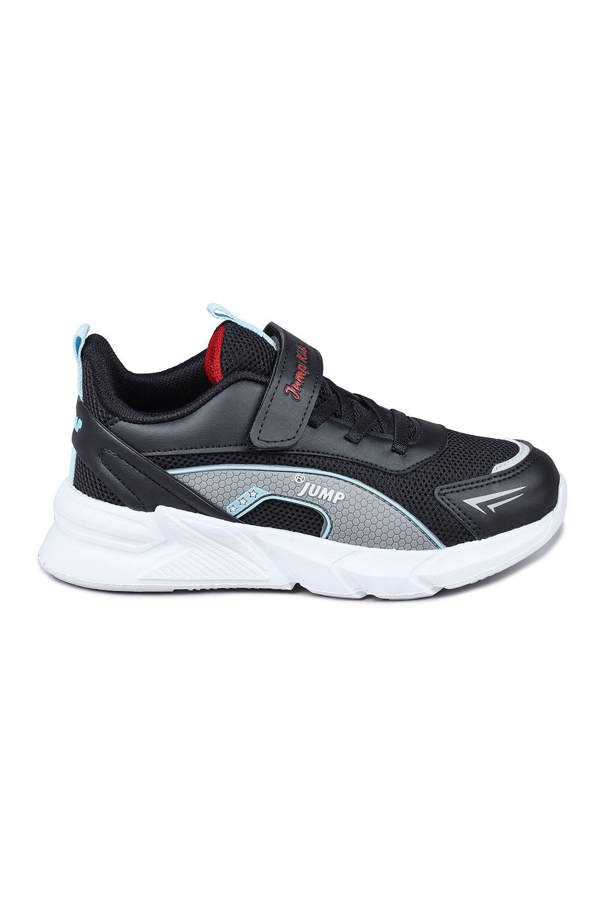 Jump 28123 Cırtlı Siyah - Royal Mavi Üniseks Çocuk Sneaker Günlük Spor Ayakkabı