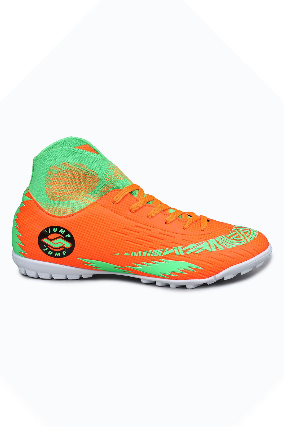 Jump 28366 Çoraplı Turuncu - Yeşil Halı Saha Krampon Futbol Ayakkabısı