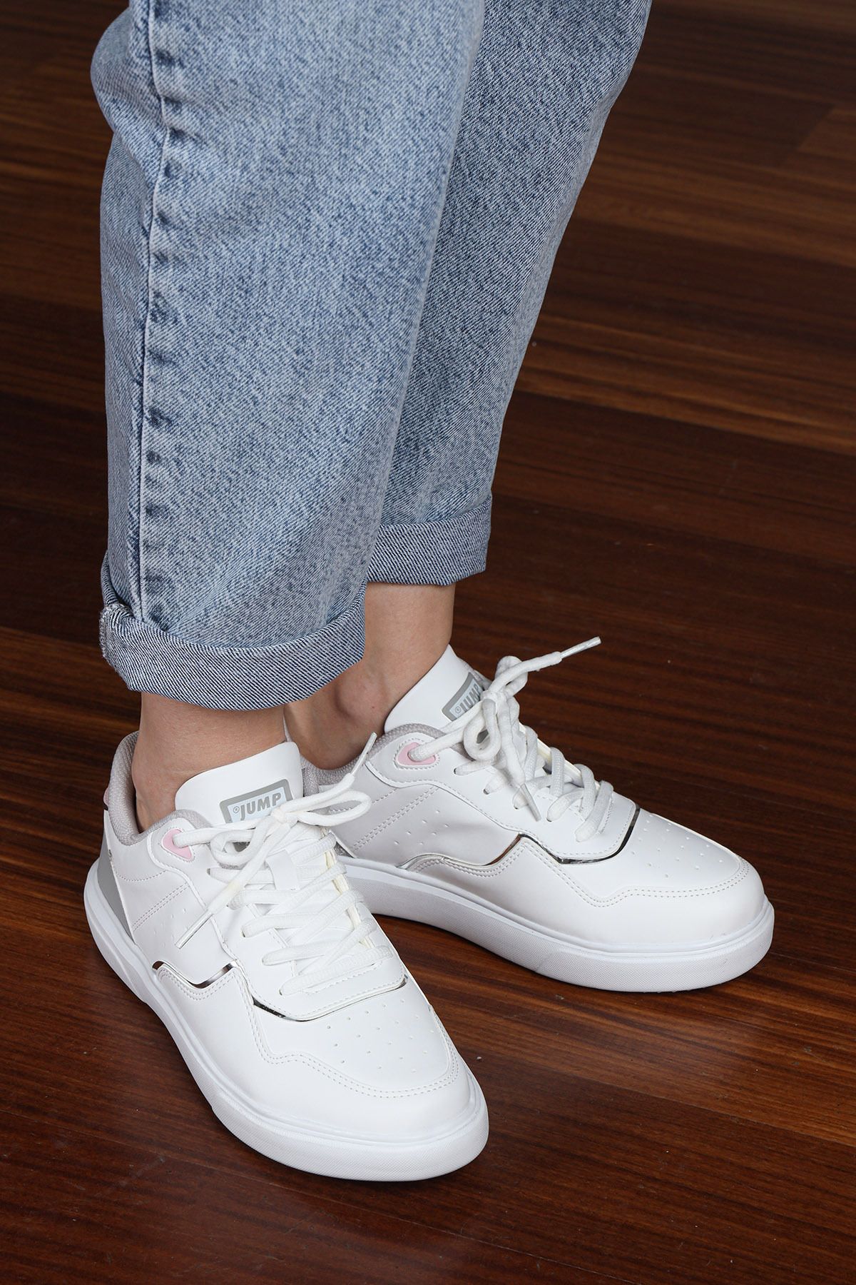 Jump 26821 Beyaz - Pembe Kadın Sneaker Günlük Spor Ayakkabı