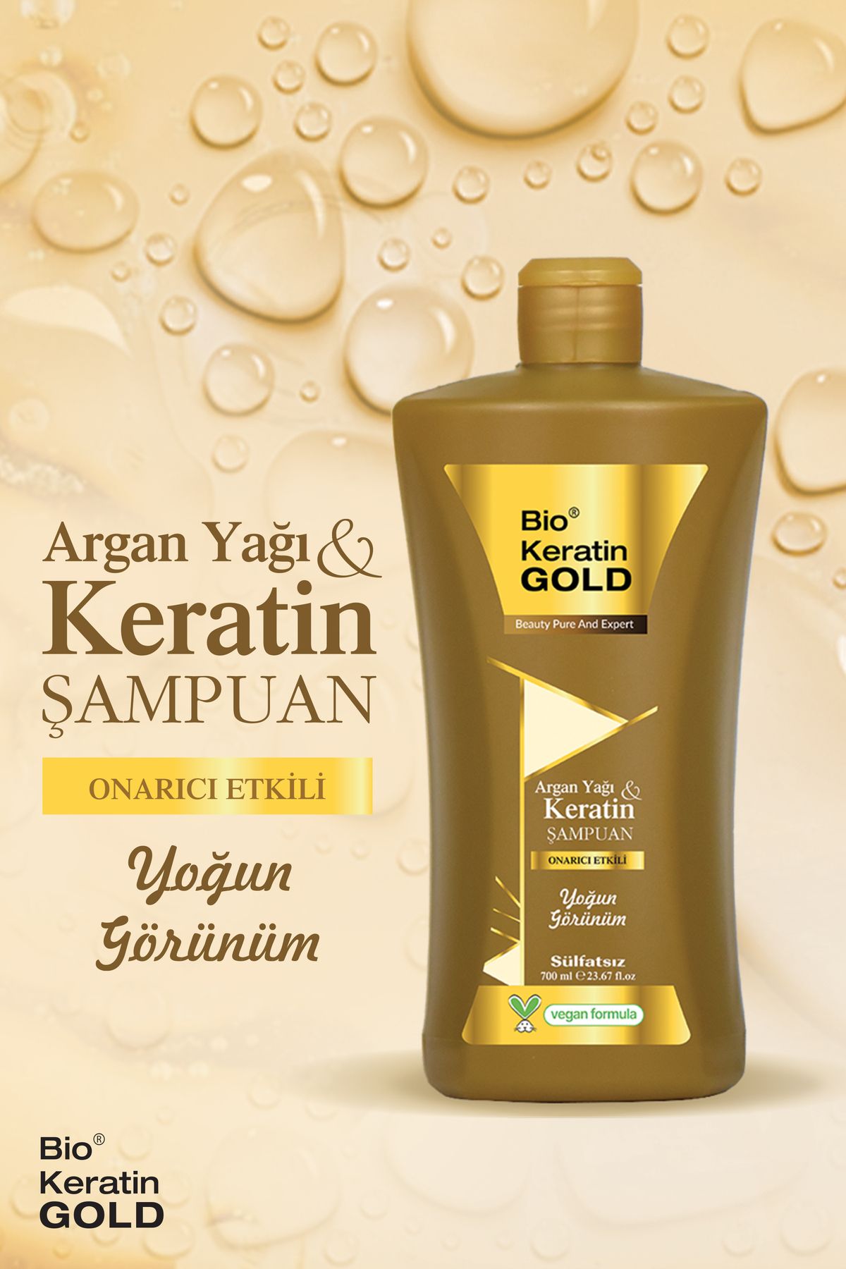 Bio Keratin Gold Argan Yağı & Keratin Onarıcı Sülfatsız Şampuan 700 ml