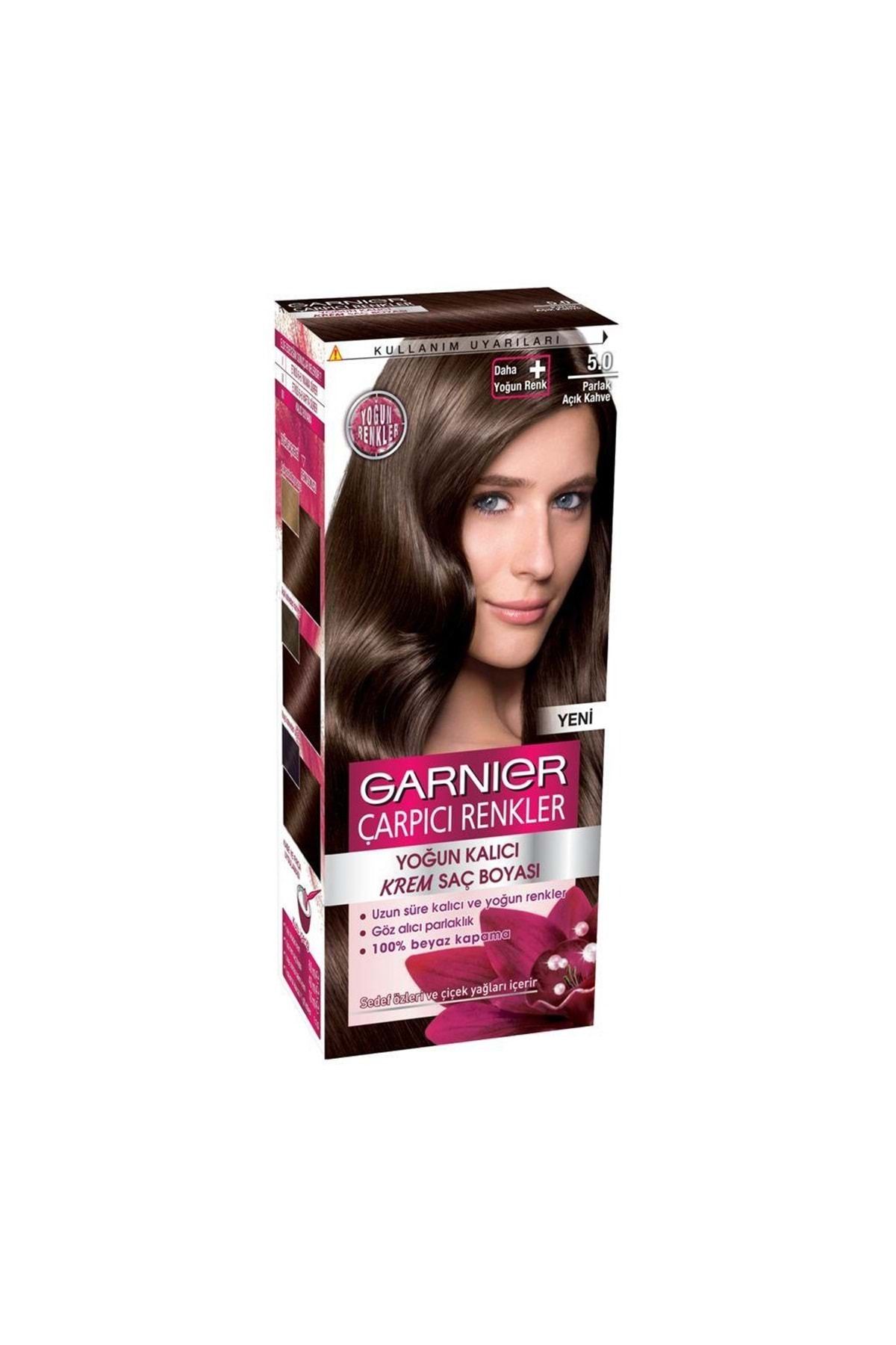 Garnier Çarpıcı Renkler Krem Saç Boyası 5.0 Parlak Açık Kahve
