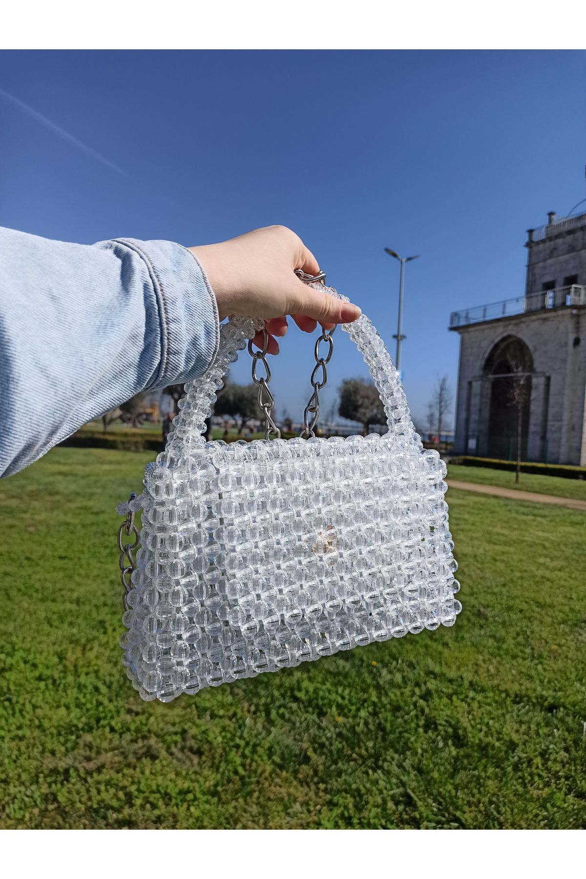 ADASTYLE Şefaf kirstal görümlü, Omuz ve El çantası Kapaklı özel tasarım