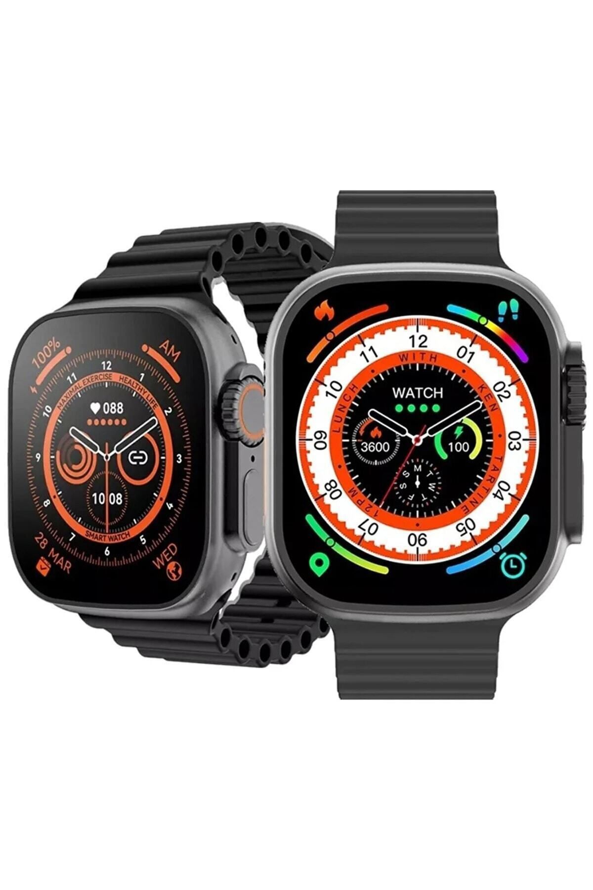 TechMoon Watch 8 Akıllı Saat T800 Çift Kordonlu Ultra Akıllı Saat Ios Ve Andorid Uyumlu Smartwatch Gri Kasa