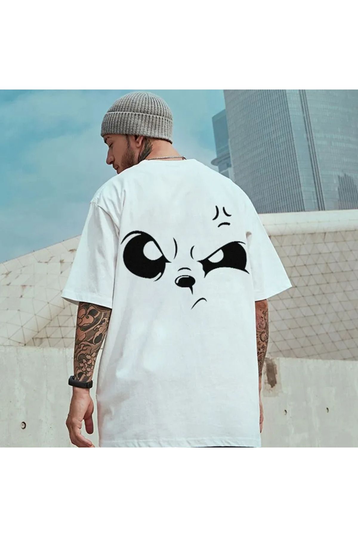 PENTHİLUS kızgın panda baskılı T-shirt oversize