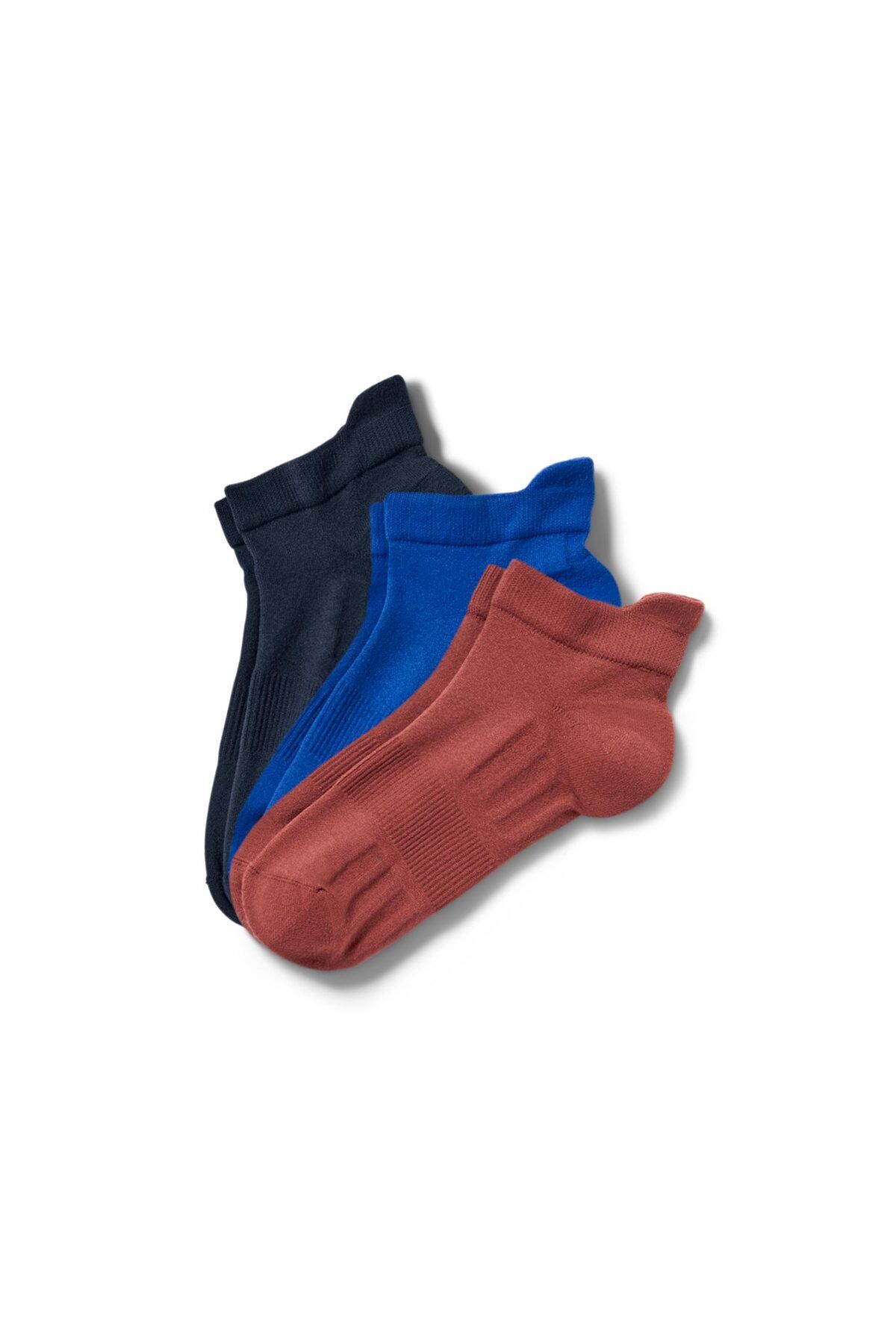 Tchibo 3 Çift Üniseks Profesyonel Koşu Çorabı, mavi ve kiremit renkleri