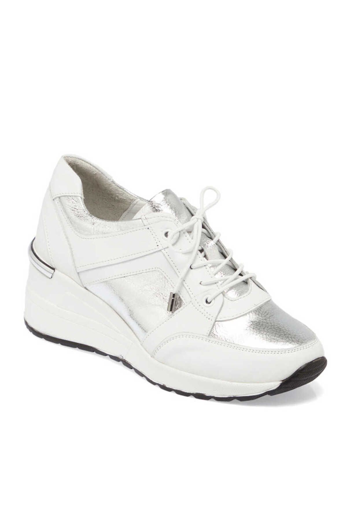 Tergan Beyaz Deri Kadın Sneaker - K23I1AY66466-A26