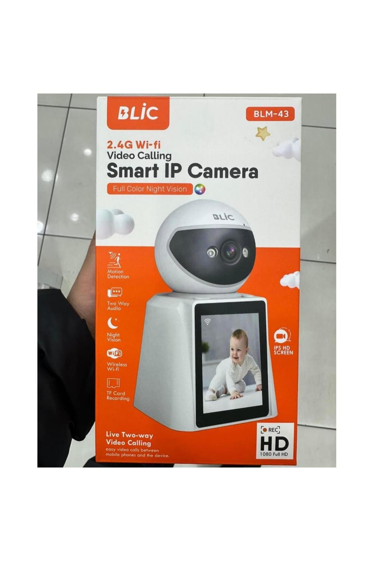 Blic BLM-43 2MP Görüntülü Dahili Mikrofon ve Hoparlör İç Ortam Bebek Ofis Ev IP Kamera