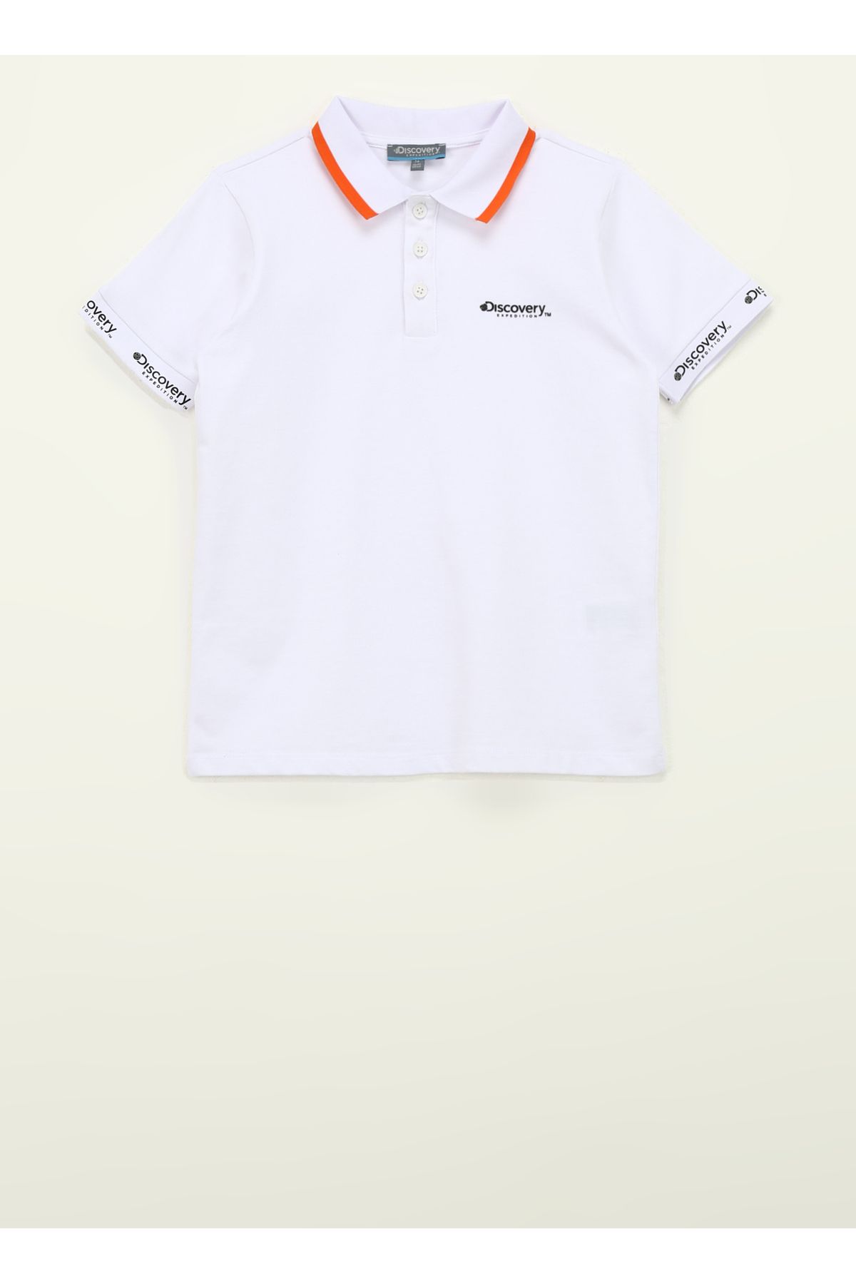 Discovery Expedition Beyaz Erkek Çocuk Polo Yaka Basic Baskılı T-shirt D4sb-tst3050