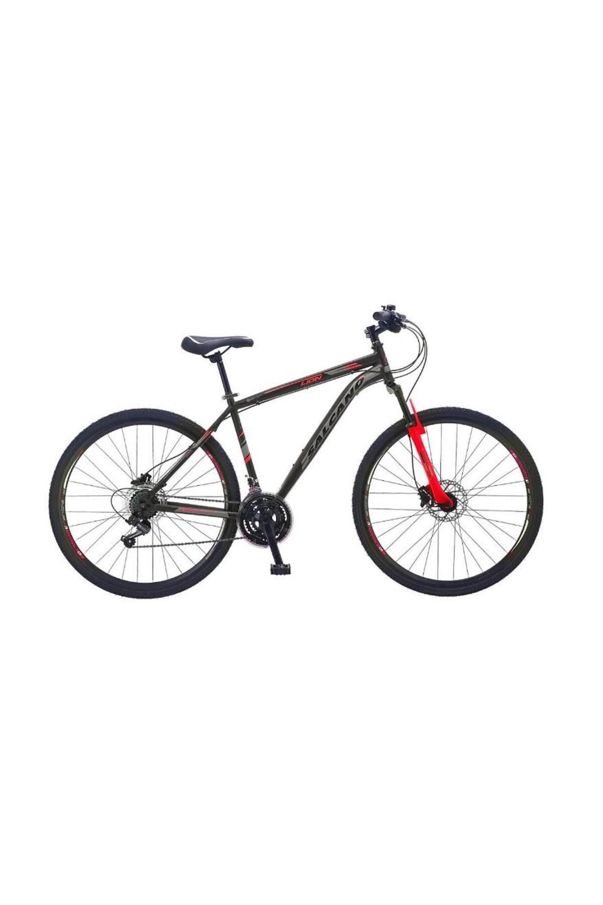 Salcano City Lion HD 28 Jant 21 Vites 19 Kadro Şehir Bisikleti Mat Siyah Kırmızı Trekking Bisikleti