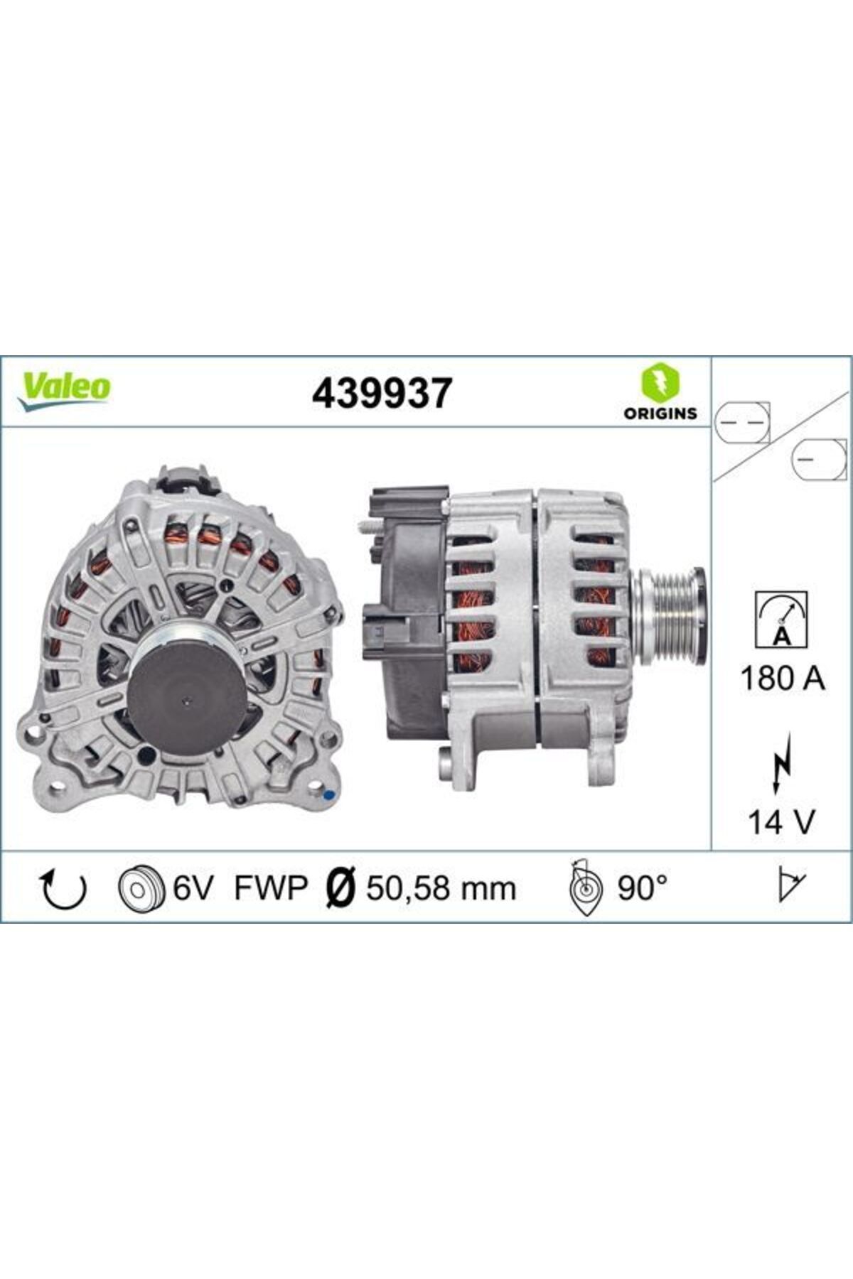 Valeo ALTERNATOR 14V 180A A6 15-18-VALEO 439937