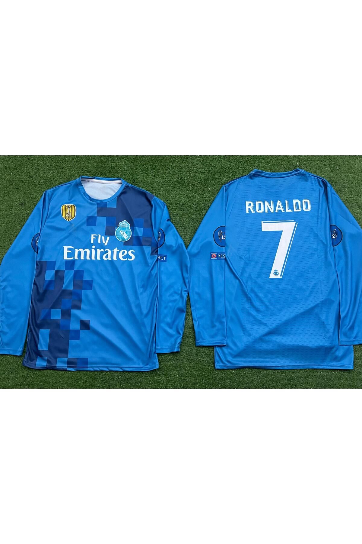 İeys Sport Real Madrid Cristiano Ronaldo 2017 2018 Şampiyonlar Ligi Turkuaz Renk Forma / 2018 Ronaldo Jersey