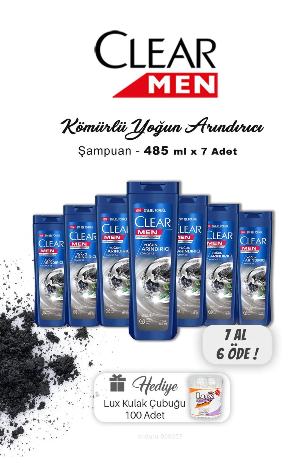 Clear 7 AL 6 ÖDE Clear Men Kepeğe Karşı Etkili Şampuan 350ml, Kulak Çubuğu Hediyeli