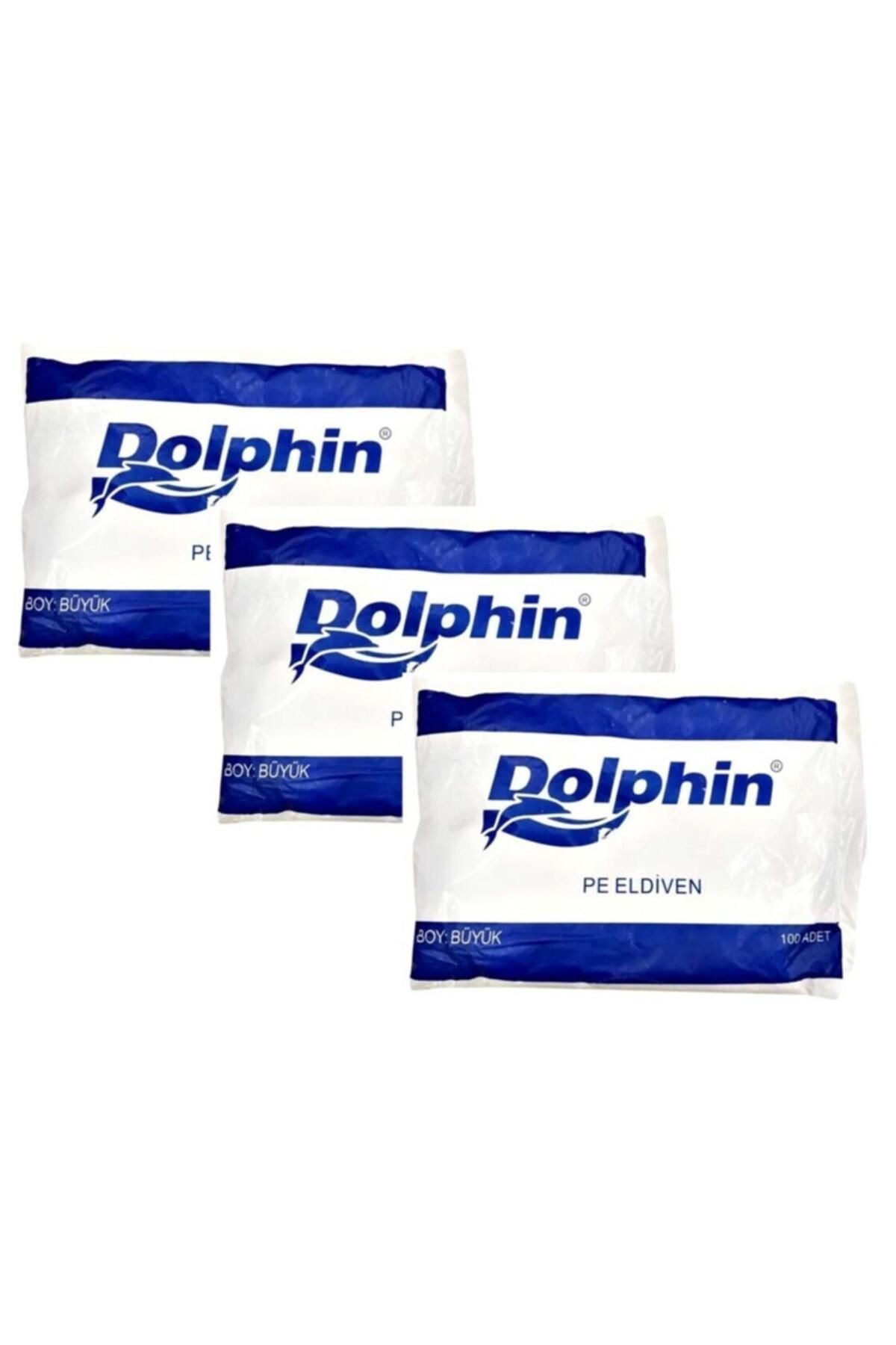 Dolphin Pe Iş Temizlik Tek Kullanımlık Şeffaf Poşet Market Eldiven / Büyük Boy / 100 Adetlik 3 Paket