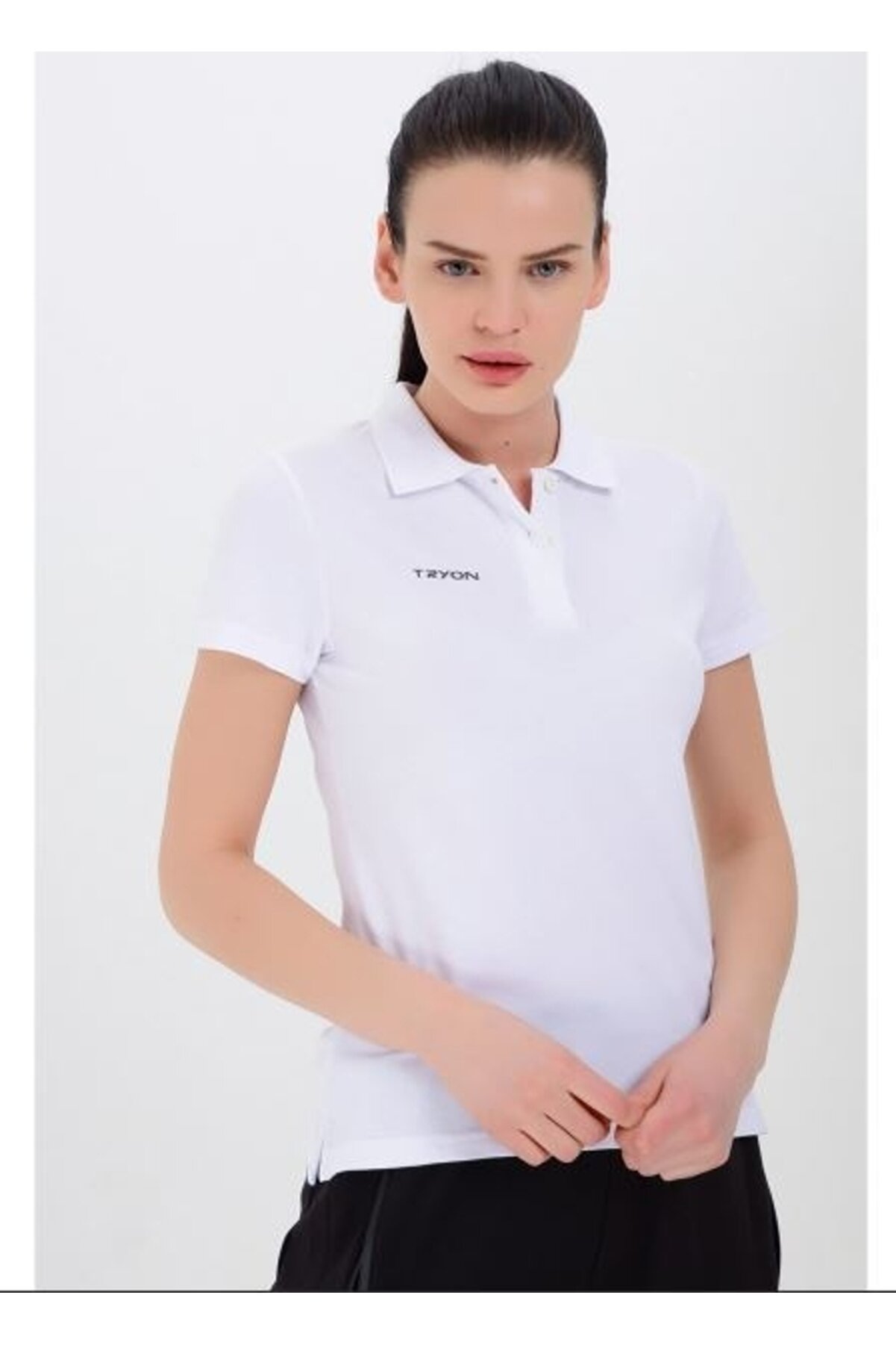 TRYON Verona Kadın Pamuklu Beyaz Polo T-shirt