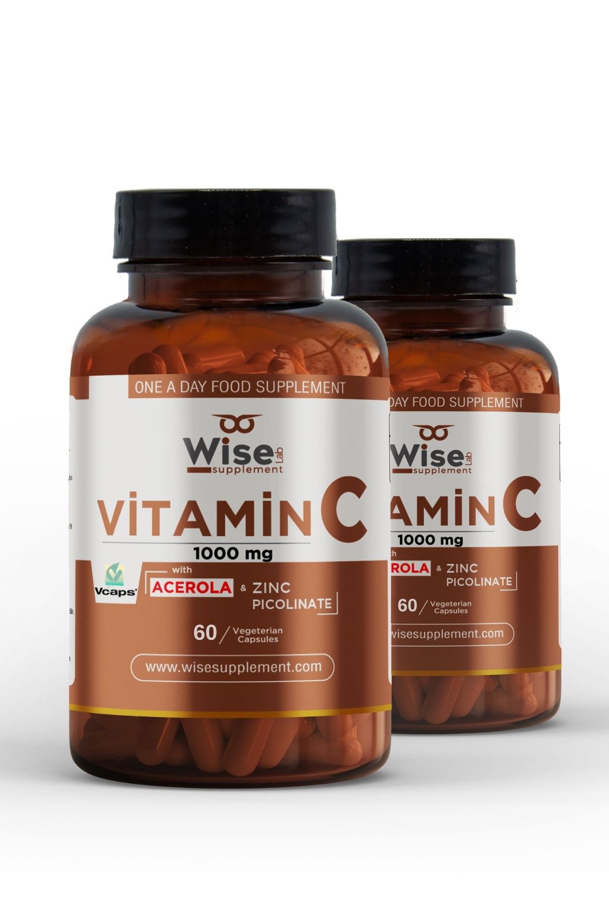 WiseLab Vitamin C 1000mg 60 Bitkisel Kapsül 2'li Paket