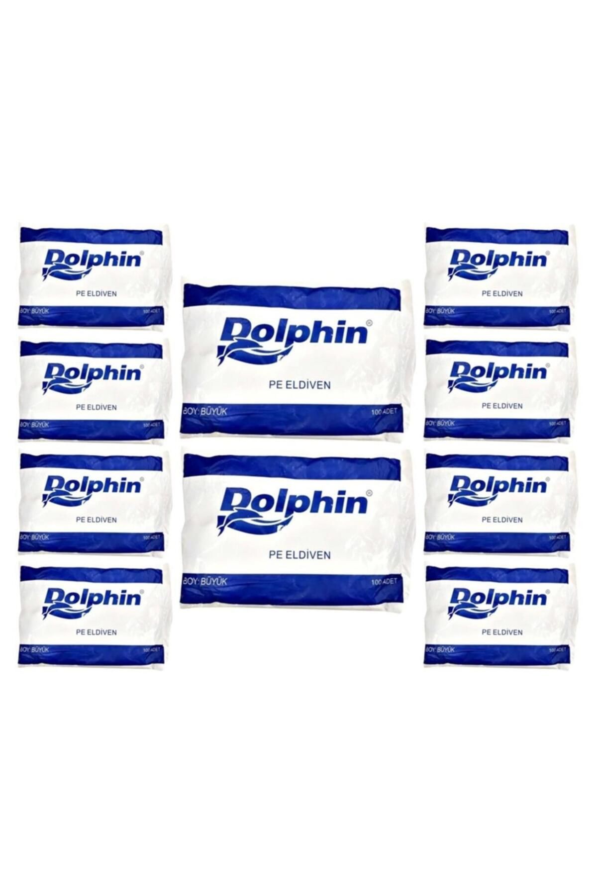 Dolphin Pe Iş Temizlik Tek Kullanımlık Şeffaf Poşet Market Eldiven - Büyük Boy- 100 Adetlik 10 Paket