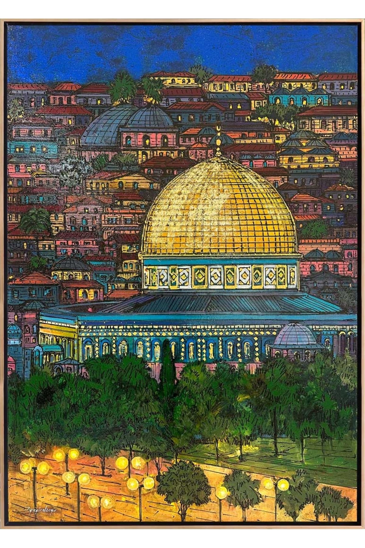 Simurg Sanatevi Kudüs'ün Doğal Güzellikleri Yağlı Boya Tablosu