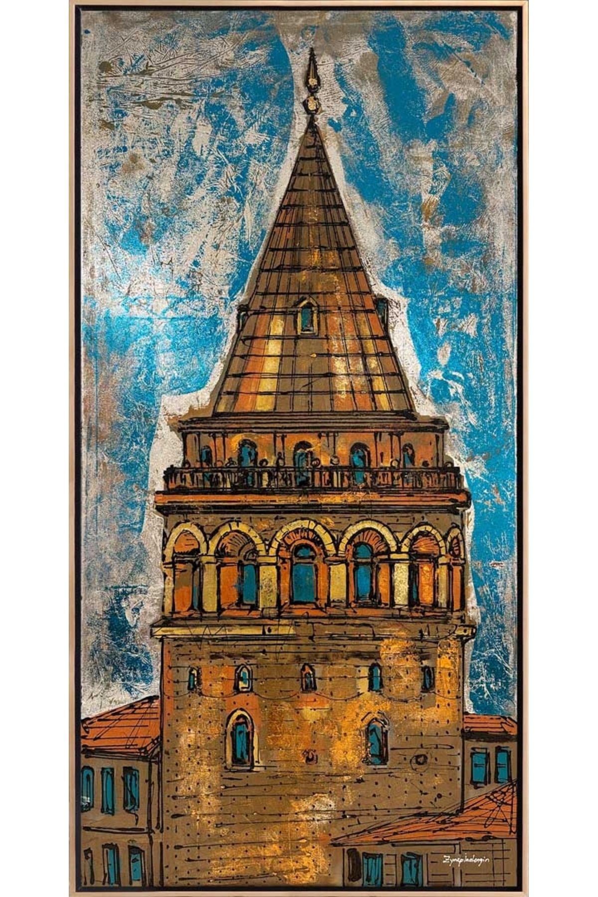 Simurg Sanatevi Galata Kulesi Yağlı Boya Tablosu