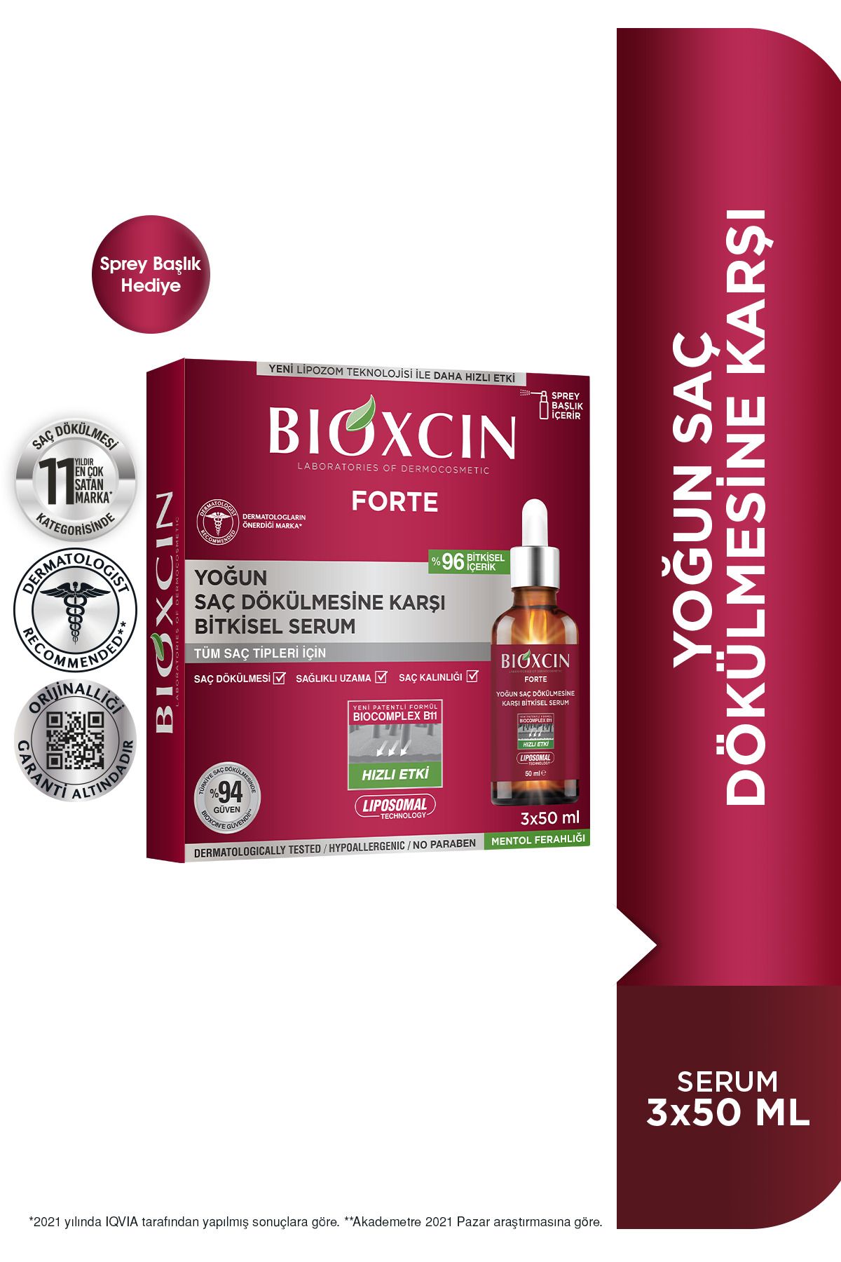 Bioxcin Forte Yoğun Saç Dökülmesine Karşı Bitkisel Serum 3 X 50 ml