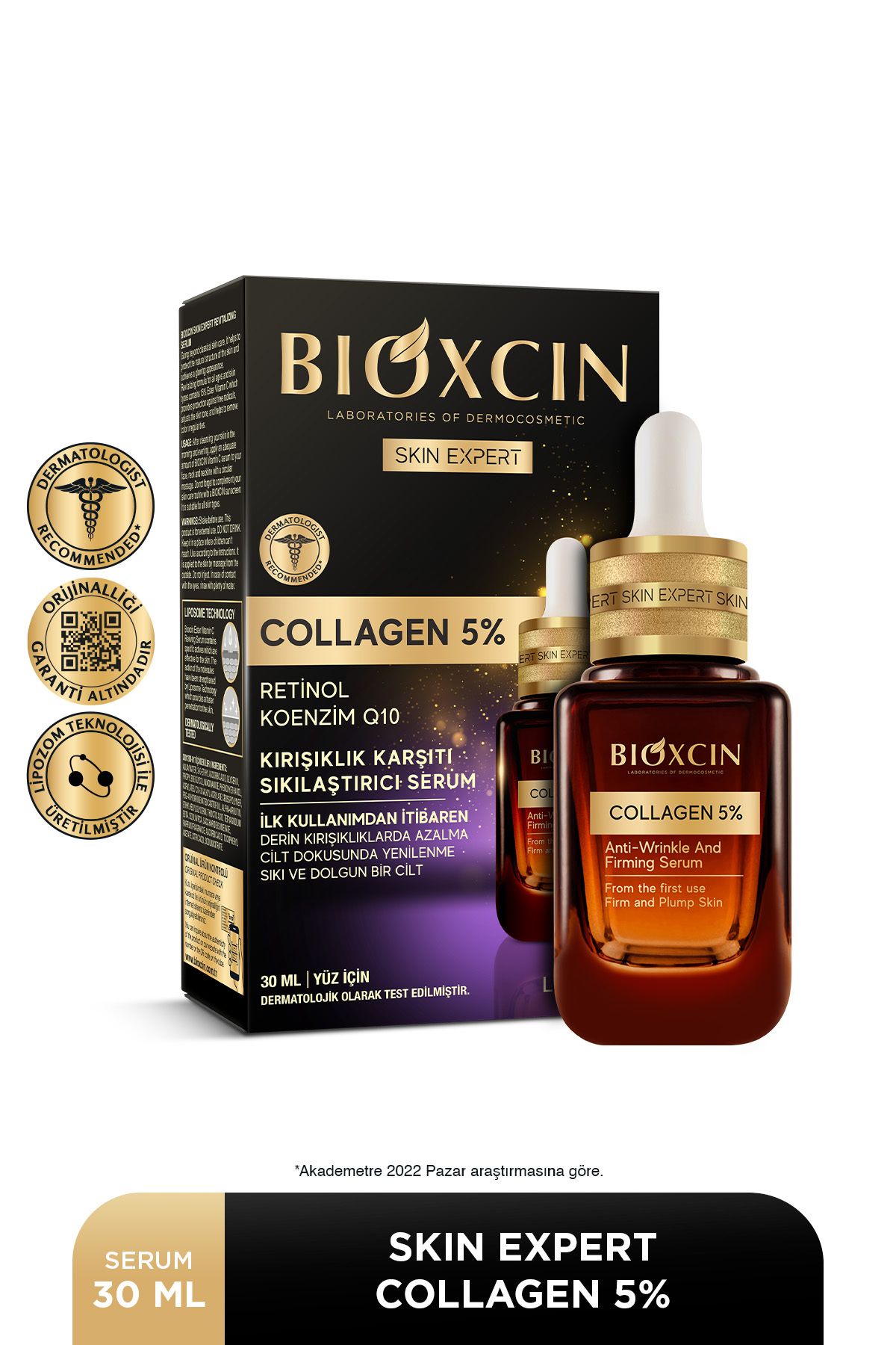 Bioxcin Skin Expert Collagen 5% Kırışıklık Karşıtı Sıkılaştırıcı Serum 30 ml Kolajen Retinol Q10