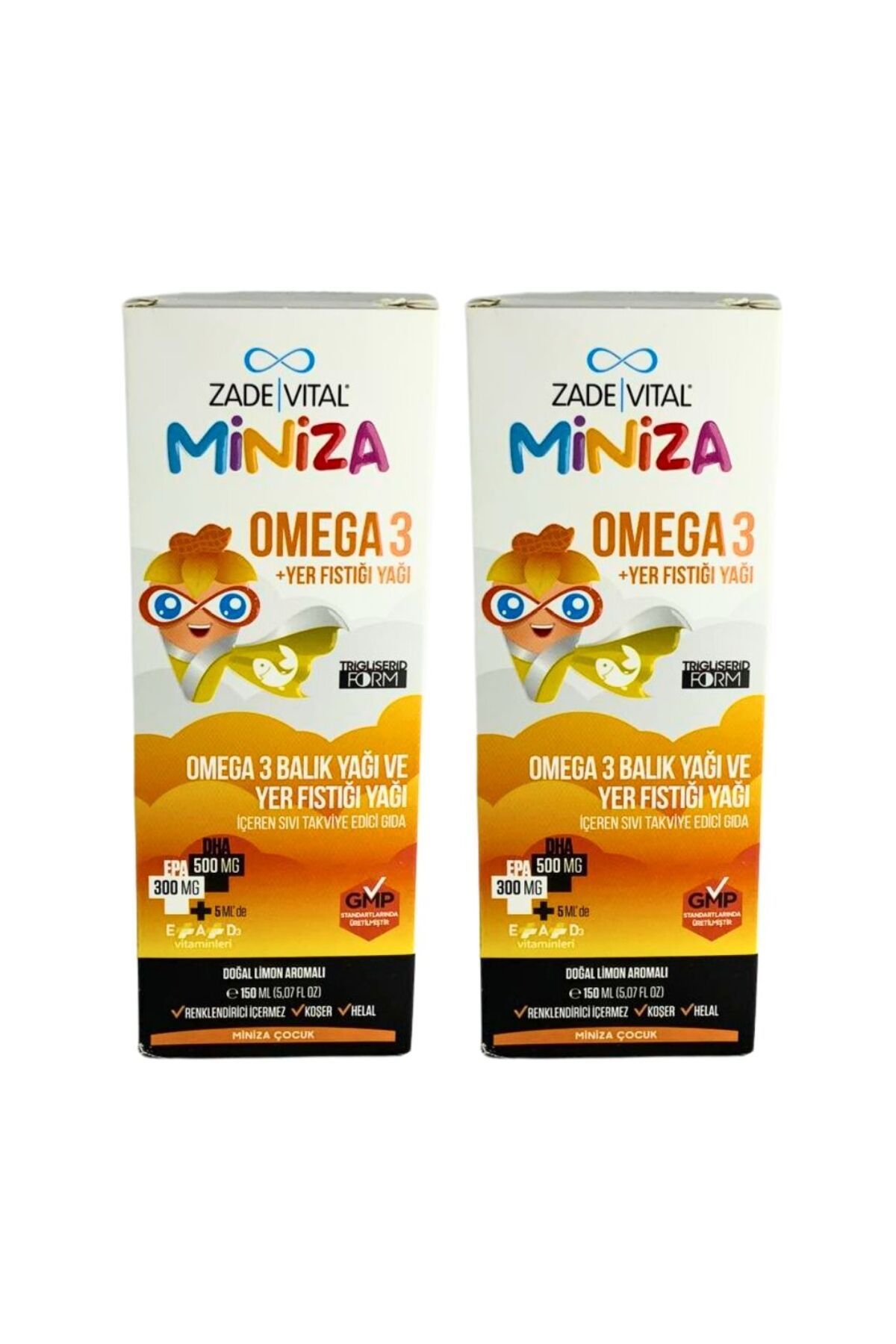 Zade Vital Miniza Omega 3 & Yer Fıstığı Yağı 150 Ml 2 Adet