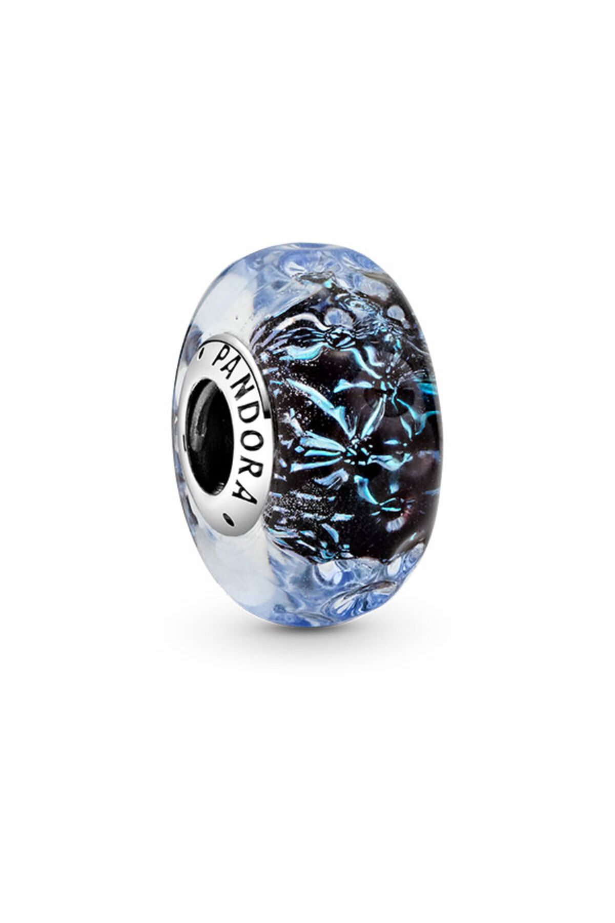 Pandora Dalgalı Koyu Mavi Murano Cam Okyanus Charm