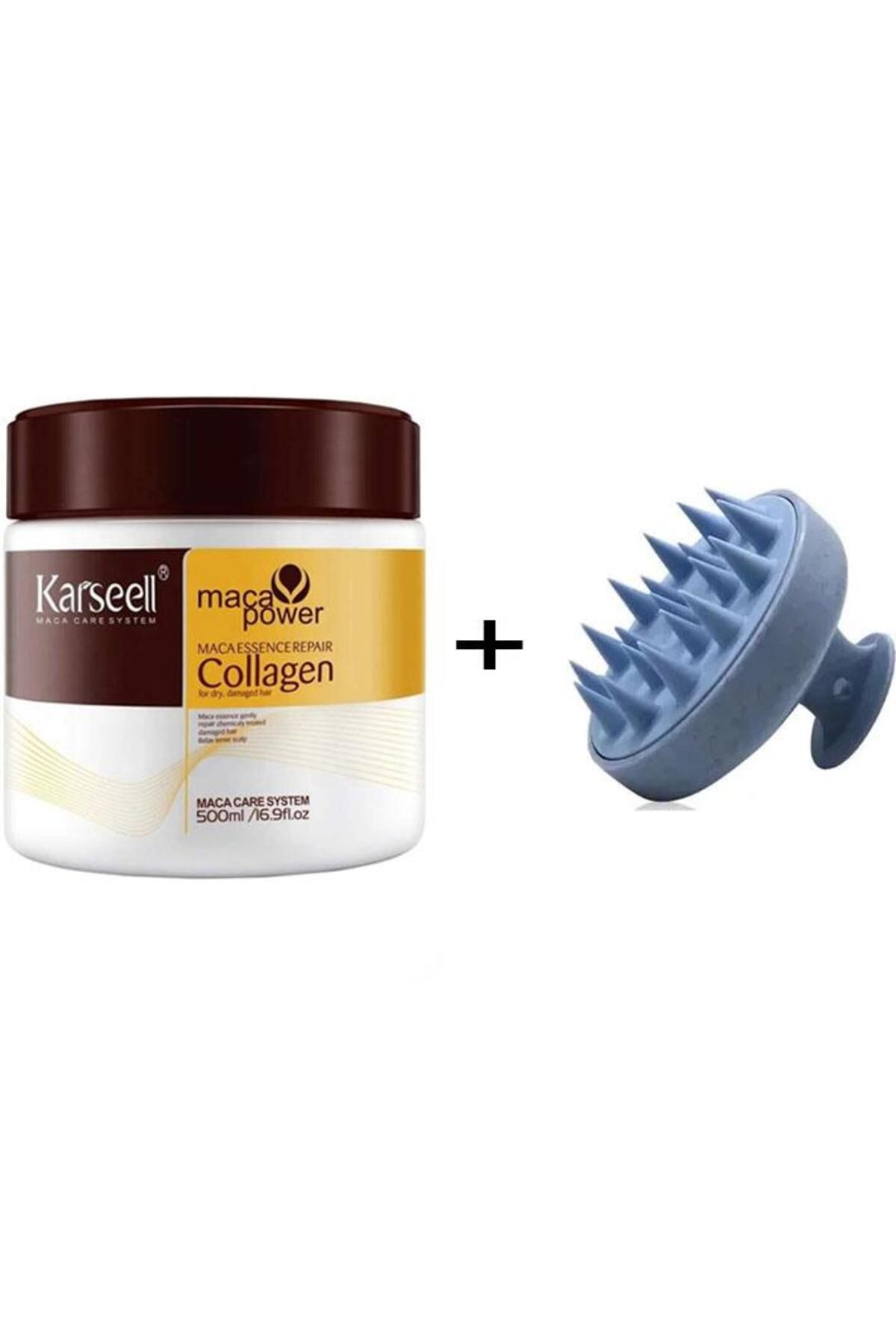 Fontenay Karseell Collagen Saç Maskesi 500 ml Saç Yıkama & Masaj Tarağı Mavi 2'li Set