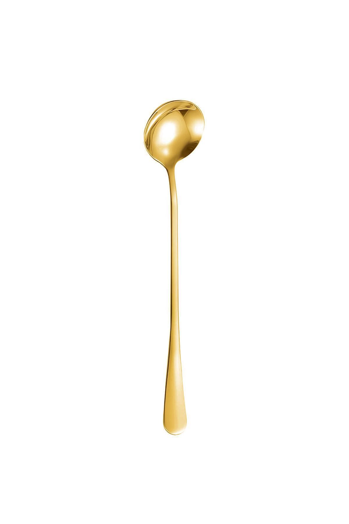Chavin Paslanmaz Çelik Gold 18 cm Uzun Tatlı Latte ve Dondurma Kaşığı cin510sr