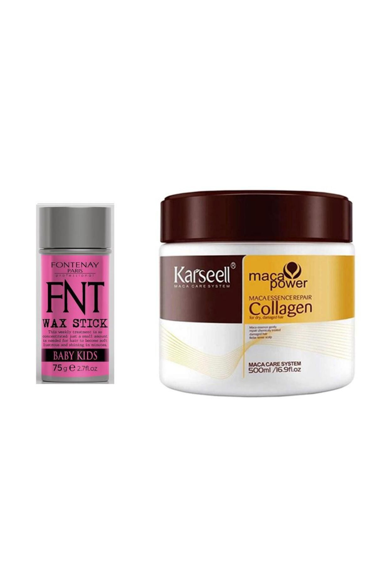 Fontenay Karseell Collagen Saç Maskesi &proteinli 500 ml Hair Wax Stick For Kids 75gr 2'li Set