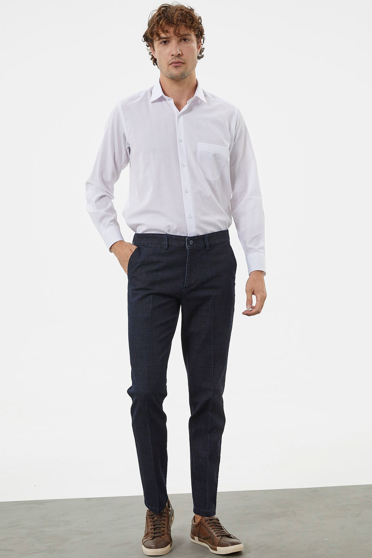 Sementa Kot Görünümlü Yan Cepli Klasik Pantolon - Lacivert