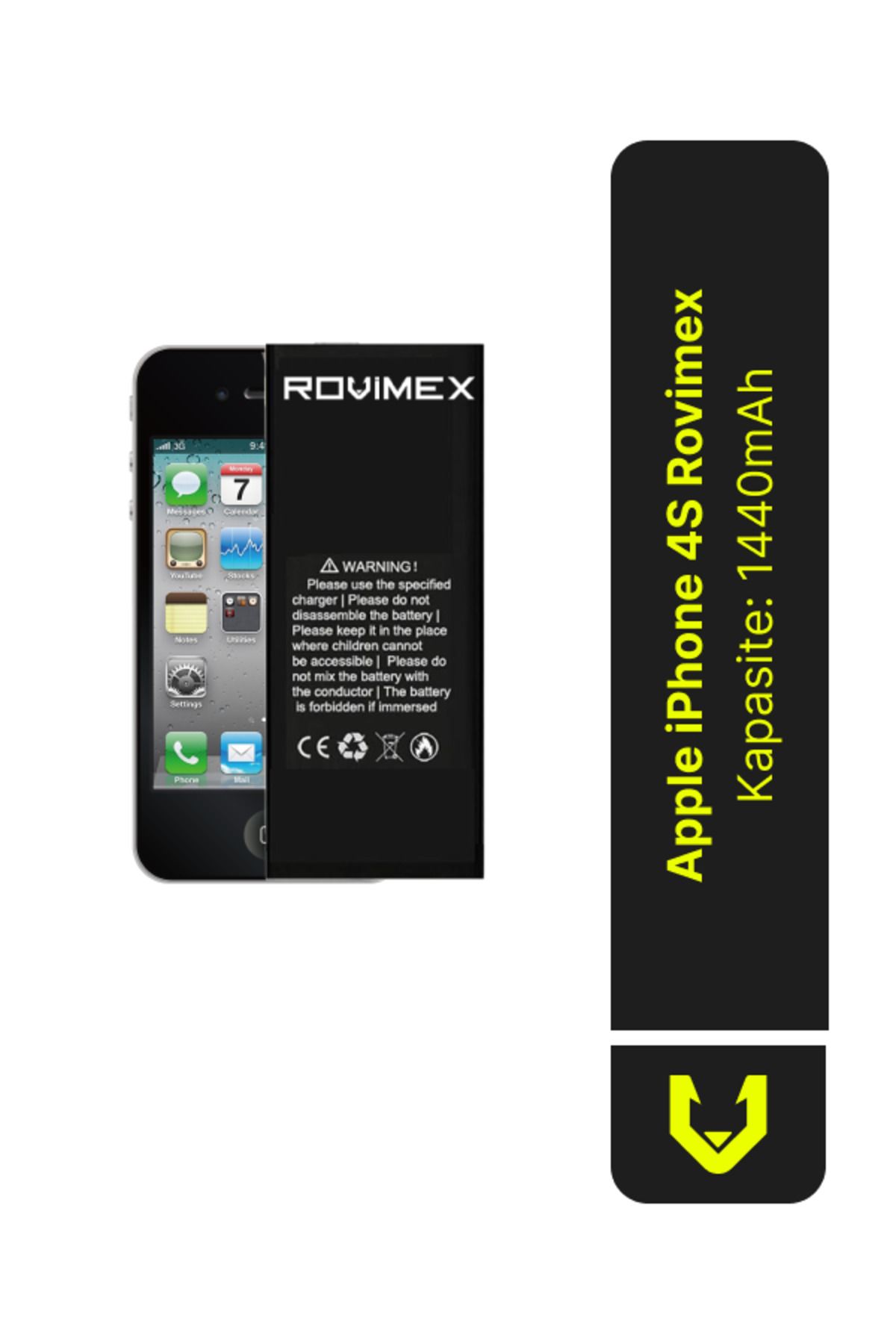 Rovimex Apple iPhone 4S Batarya Pil - 1440 mAh