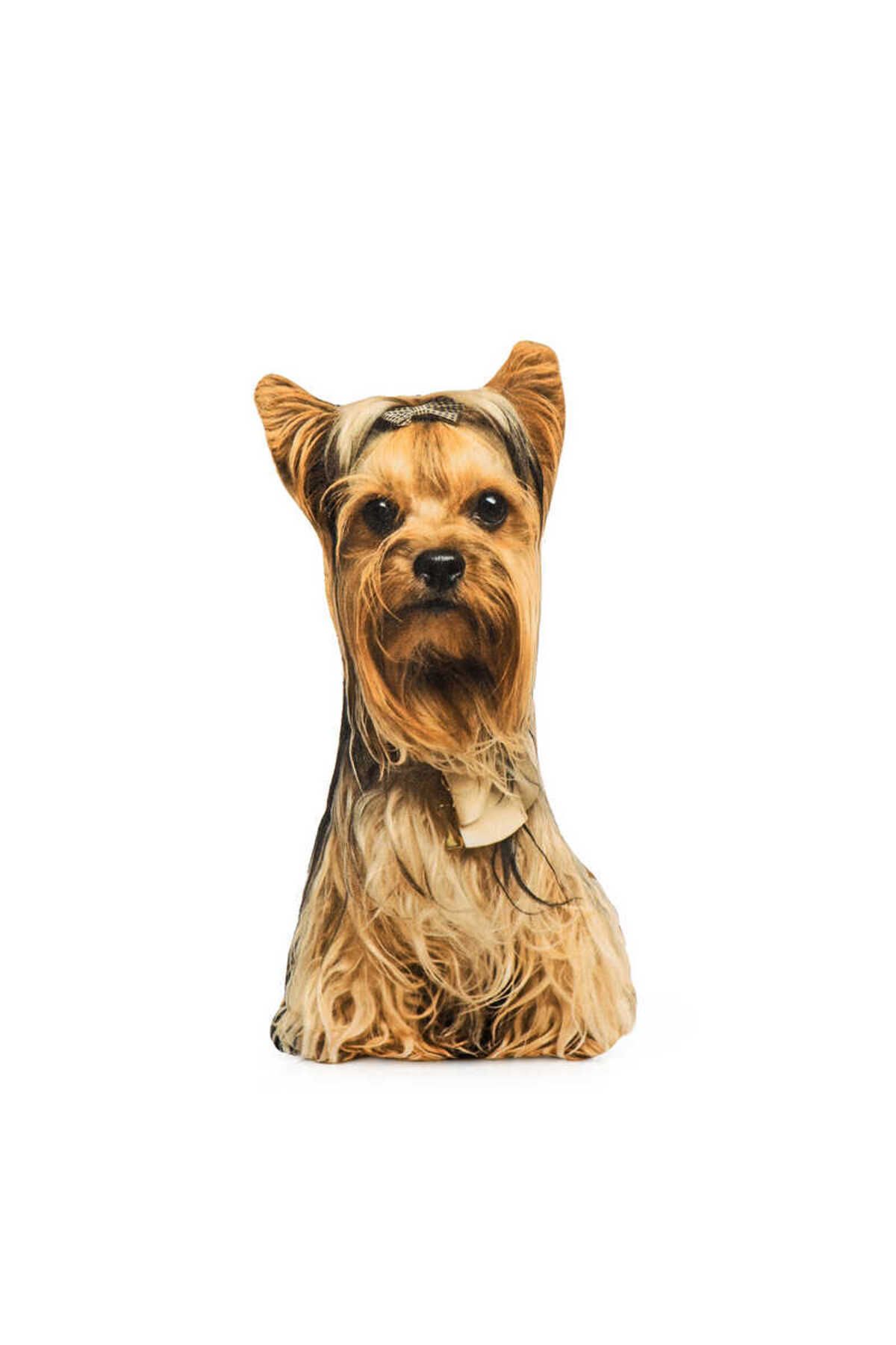 Bursa İpek Sarı Köpek Desen Dekoratif Yastık