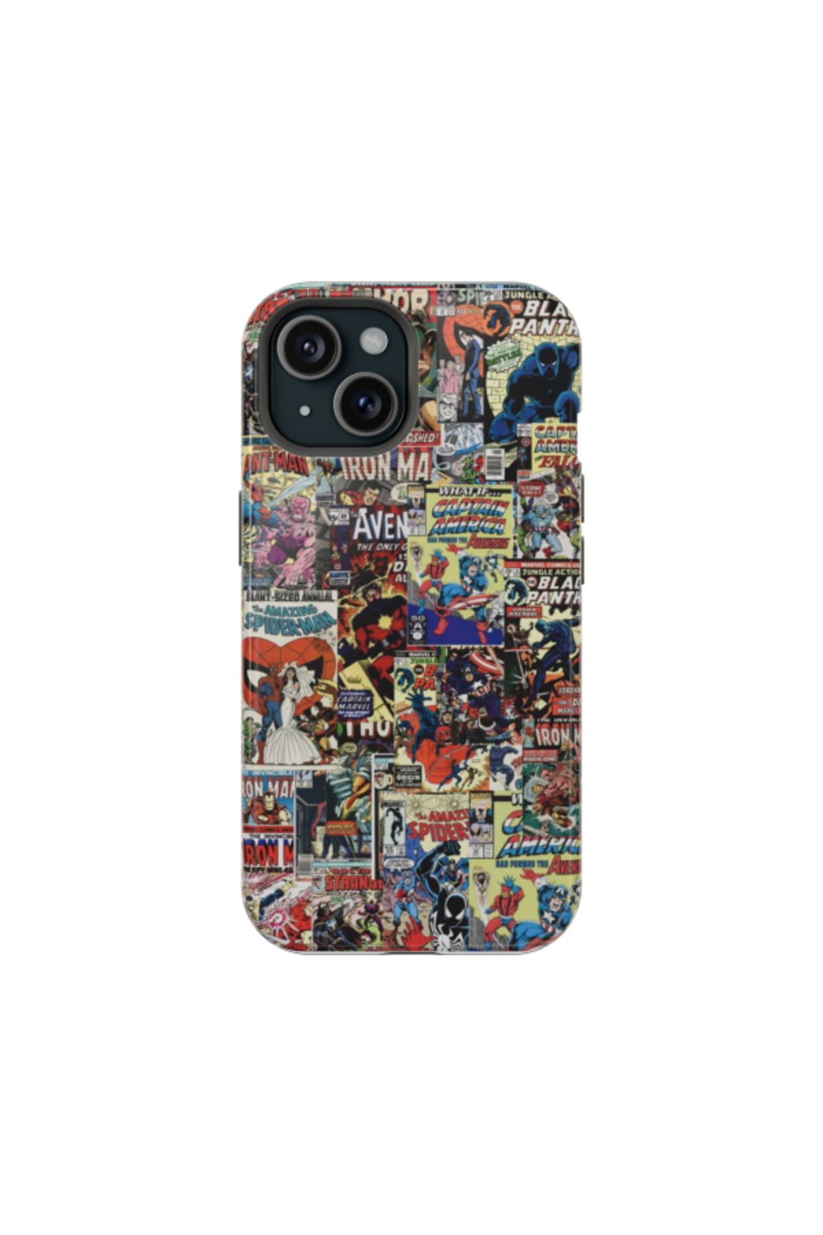 WOPP iPhone X Uyumlu Silikon Kılıf - Marvel Collage