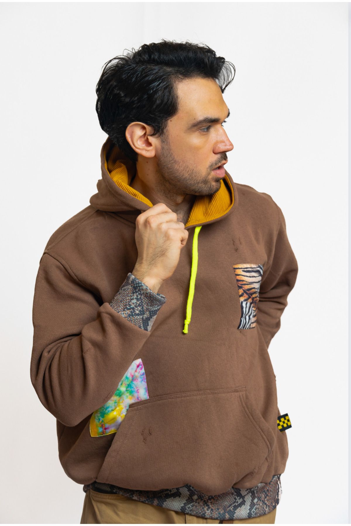 Nani Collection Kahverengi Leopar  Desen Oversize Unisex Sweatshirt