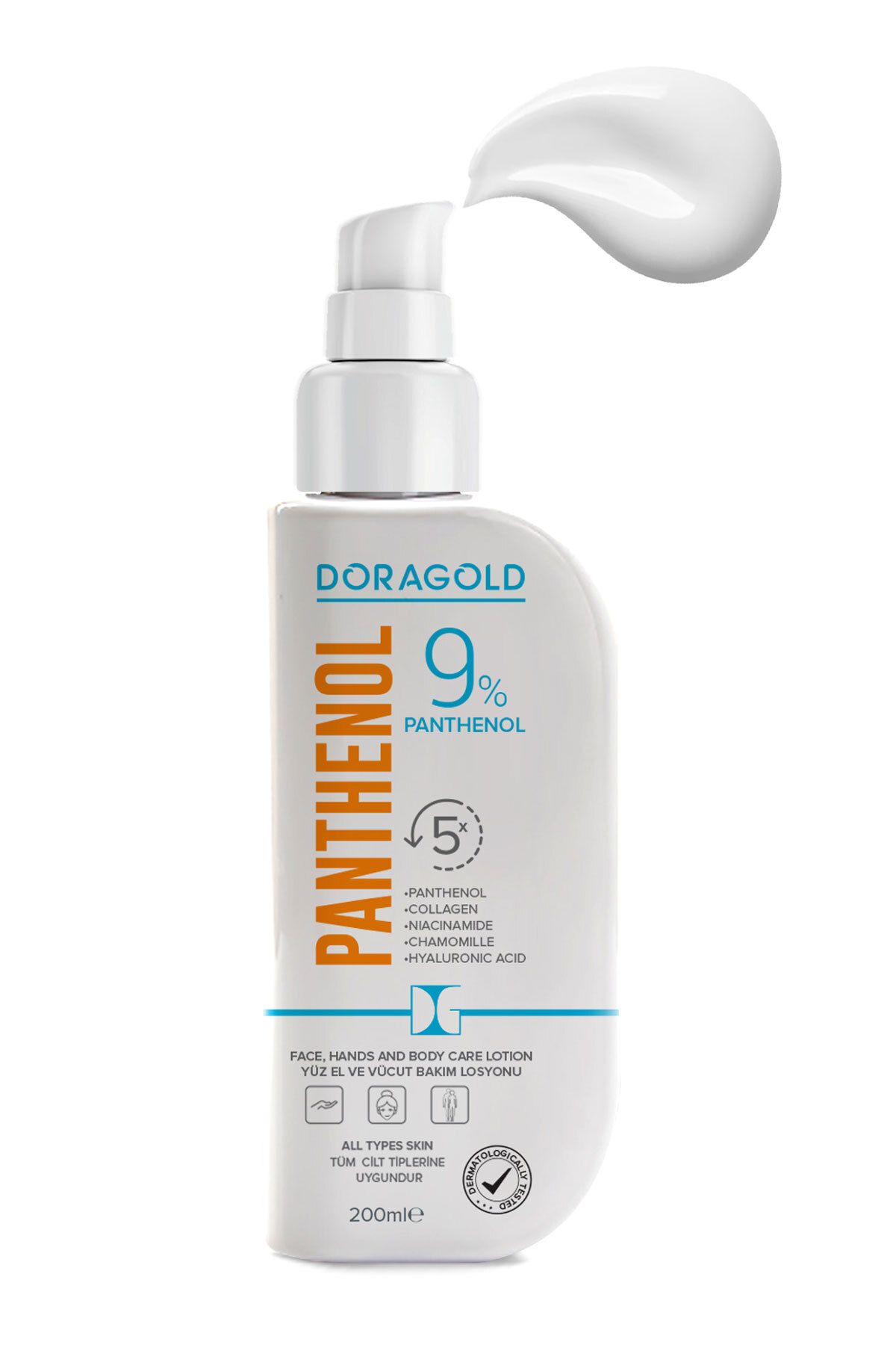 Doragold Panthenol Yüz El Ve Vücut Bakım Losyonu %9 Panthenol Nemlendirici Krem 200 ml