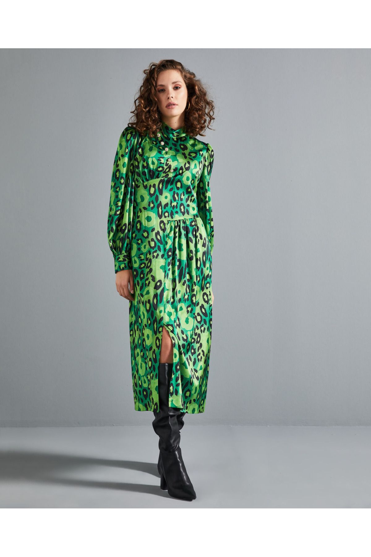 Serpil Serpil Kadın Yeşil Elbise 37161