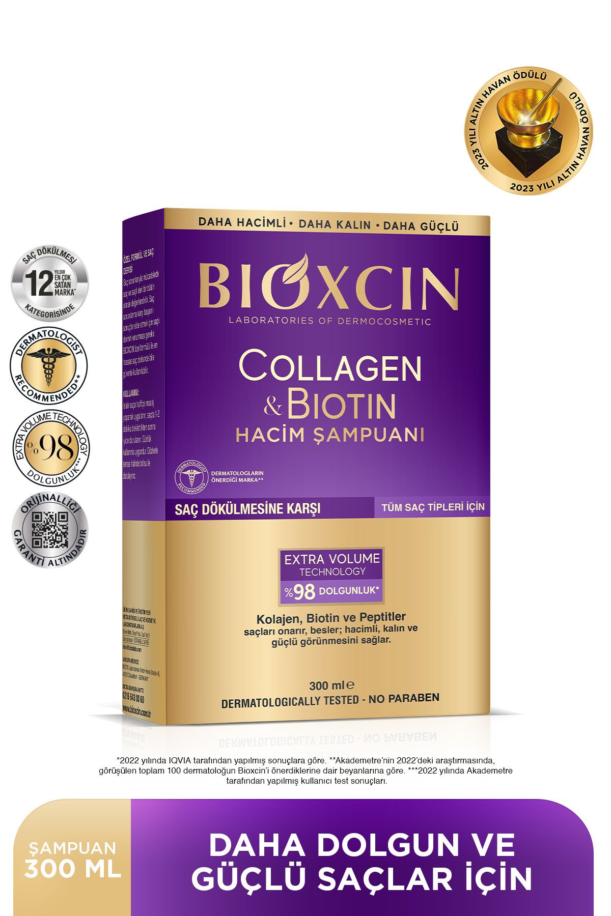 Bioxcin Collagen & Biotin Ekstra Hacim Şampuanı 300 Ml - Kolajen Biotin İnce Seyrek Saçlar