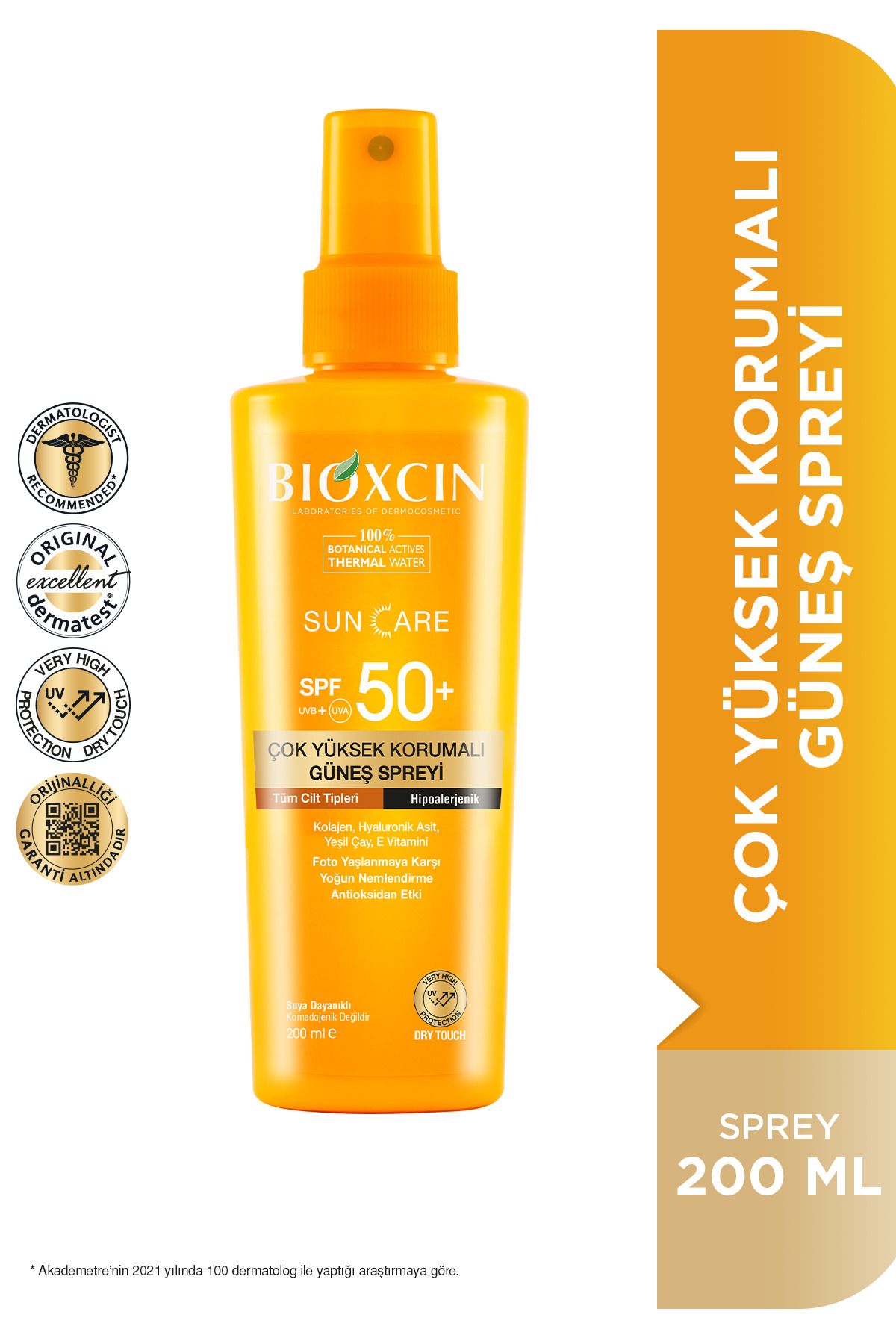Bioxcin Sun Care Spf 50 Çok Yüksek Korumalı Vücut Güneş Spreyi 200 ml - Kolajen Çok Yüksek Koruma