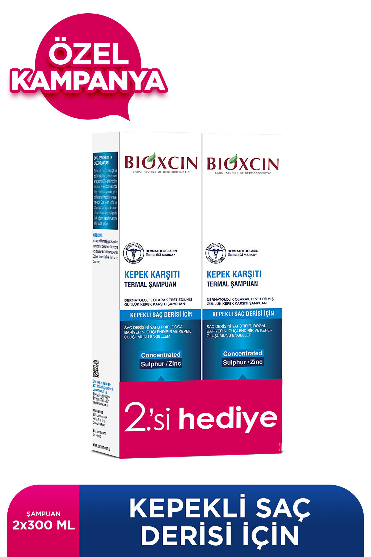 Bioxcin Aqua Thermal Kepek Karşıtı Şampuan 300 ml 2 Adet - Kaşıntı ve Kepek Önleyici