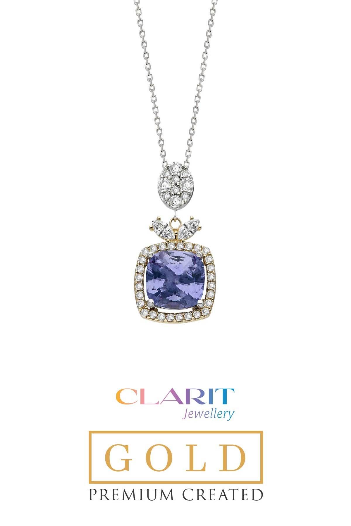So Chic Clarit Jewellery Created Alexandrite Taşlı 14 Ayar Anturaj Kolye