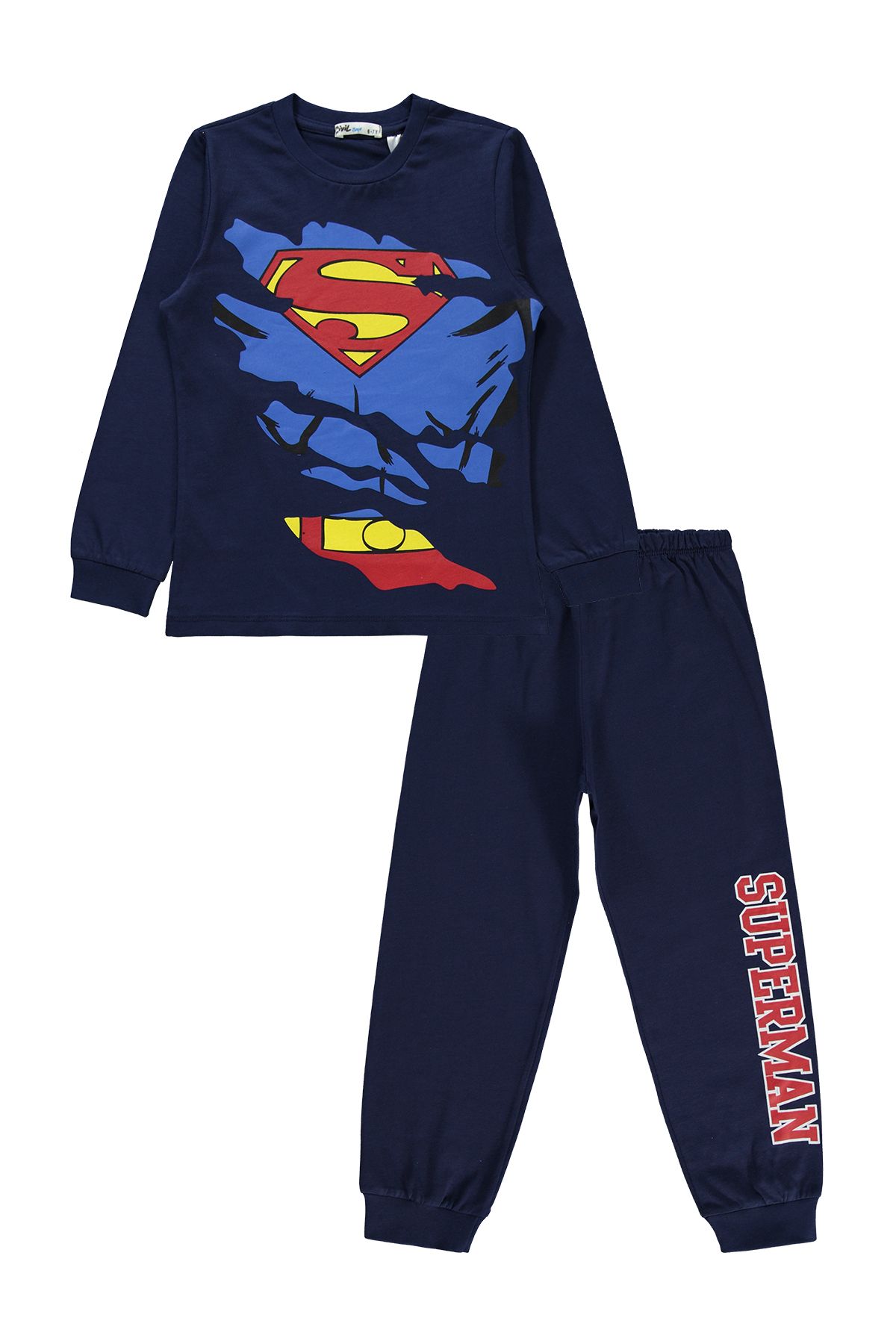 Superman Süperman Erkek Çocuk Pijama Takımı 10-13 Yaş Lacivert