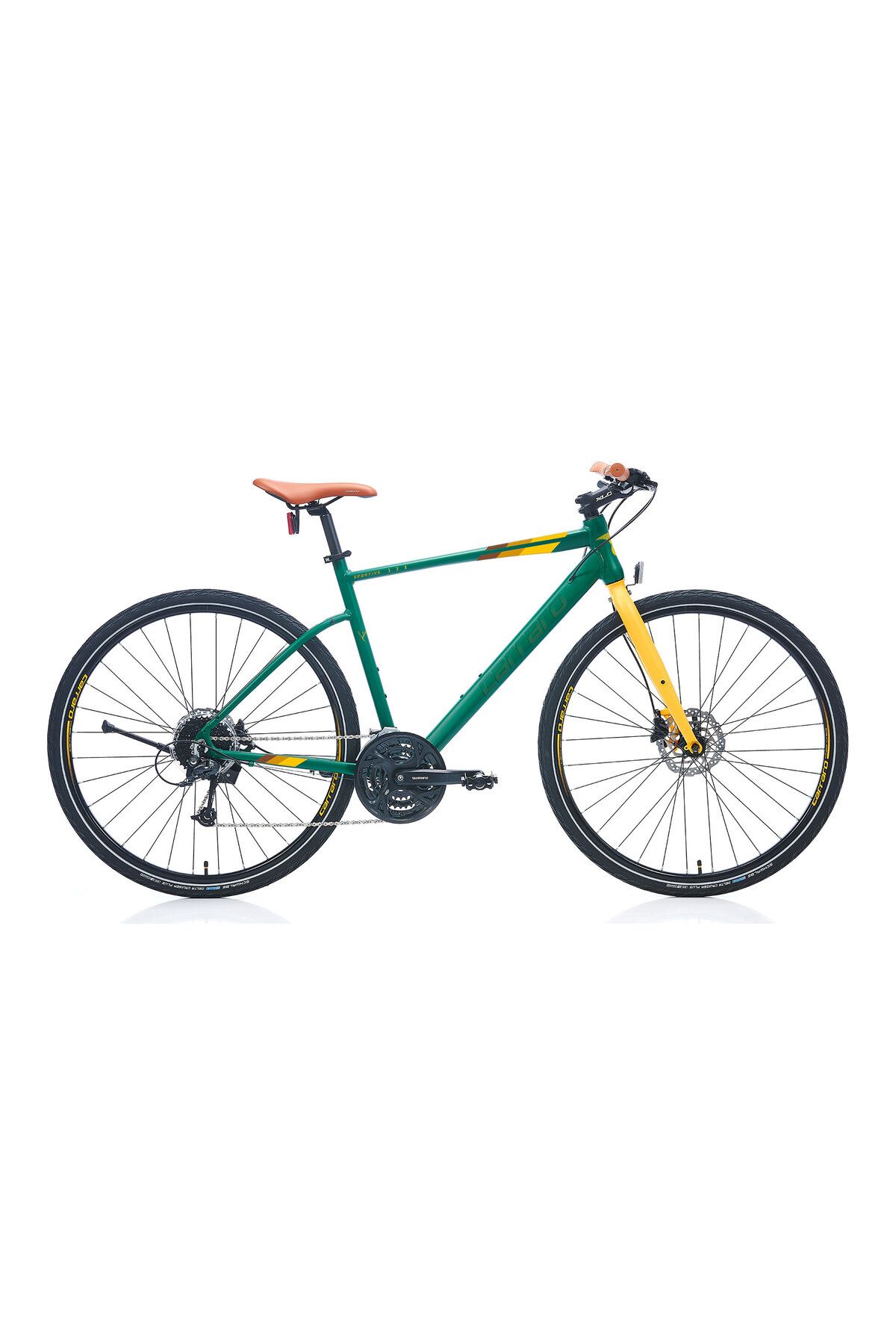Carraro Sportive 328 56 cm  27 Vites Hidrolik Disk Fren Mat Koyu Yeşil-Sarı-Kahverengi Erkek Şehir Bisikleti