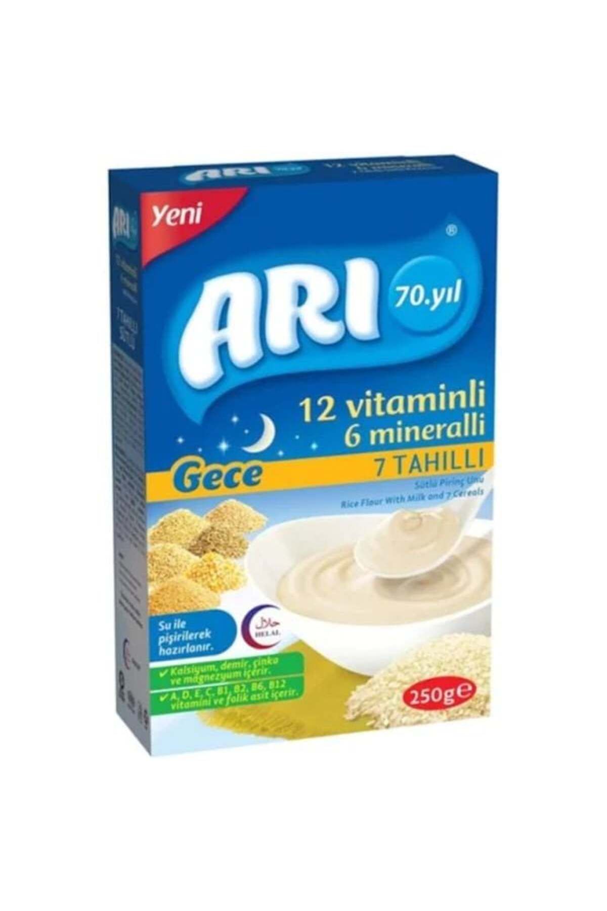 ARI Arı 12 Vitaminli 6 Mineralli 7 Tahıllı Sütlü Pirinç Unu Gece 250gr
