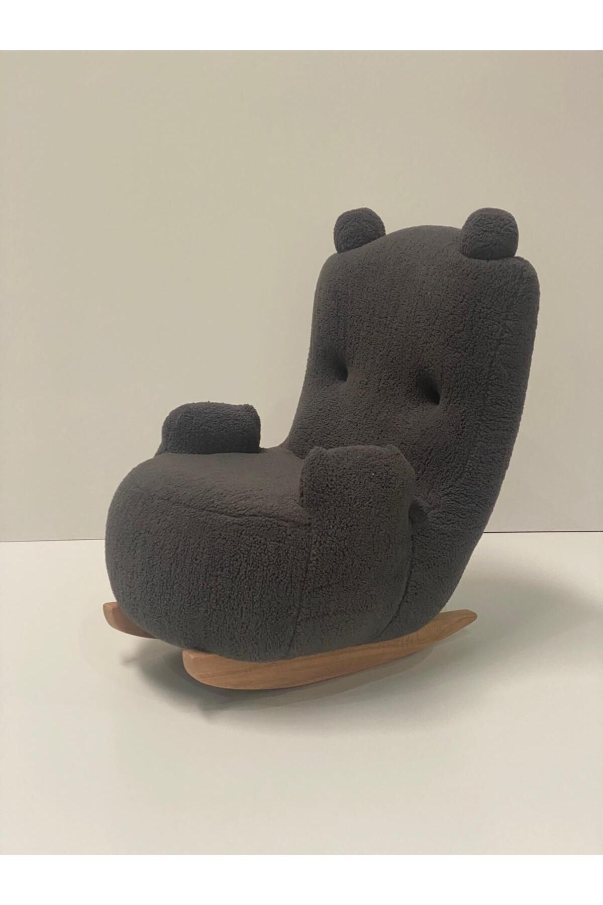 esilamobilya Sallanan Teddy Kumaşlı Ahşap Ayaklı Çocuk Bebek Koltuğu Sandalyesi (sallanır)