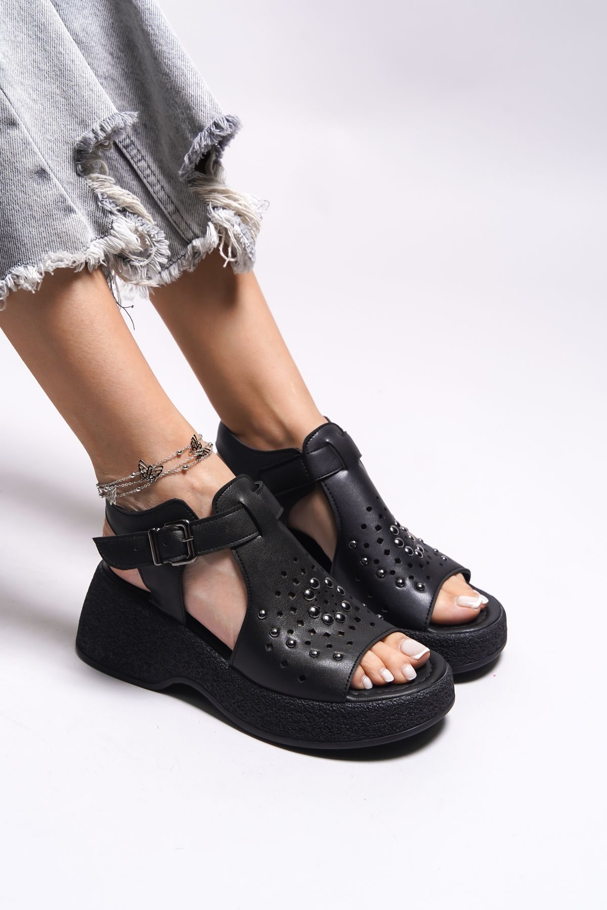 Riccon Jaidorei Kadın Topuklu Sandalet 0012416 Siyah