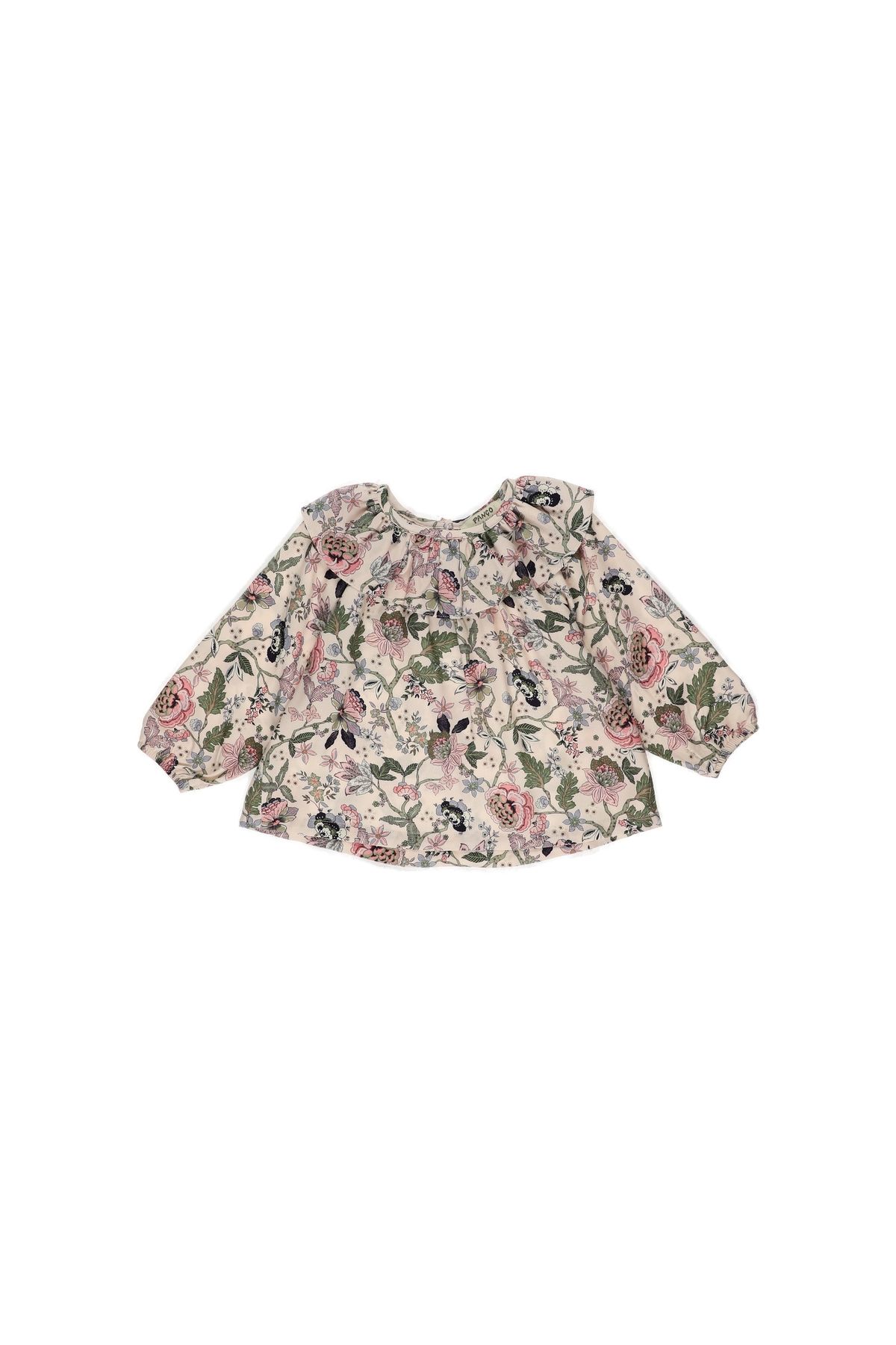 Panço Kız Bebek Volan Detaylı Çiçek Desenli Bluz