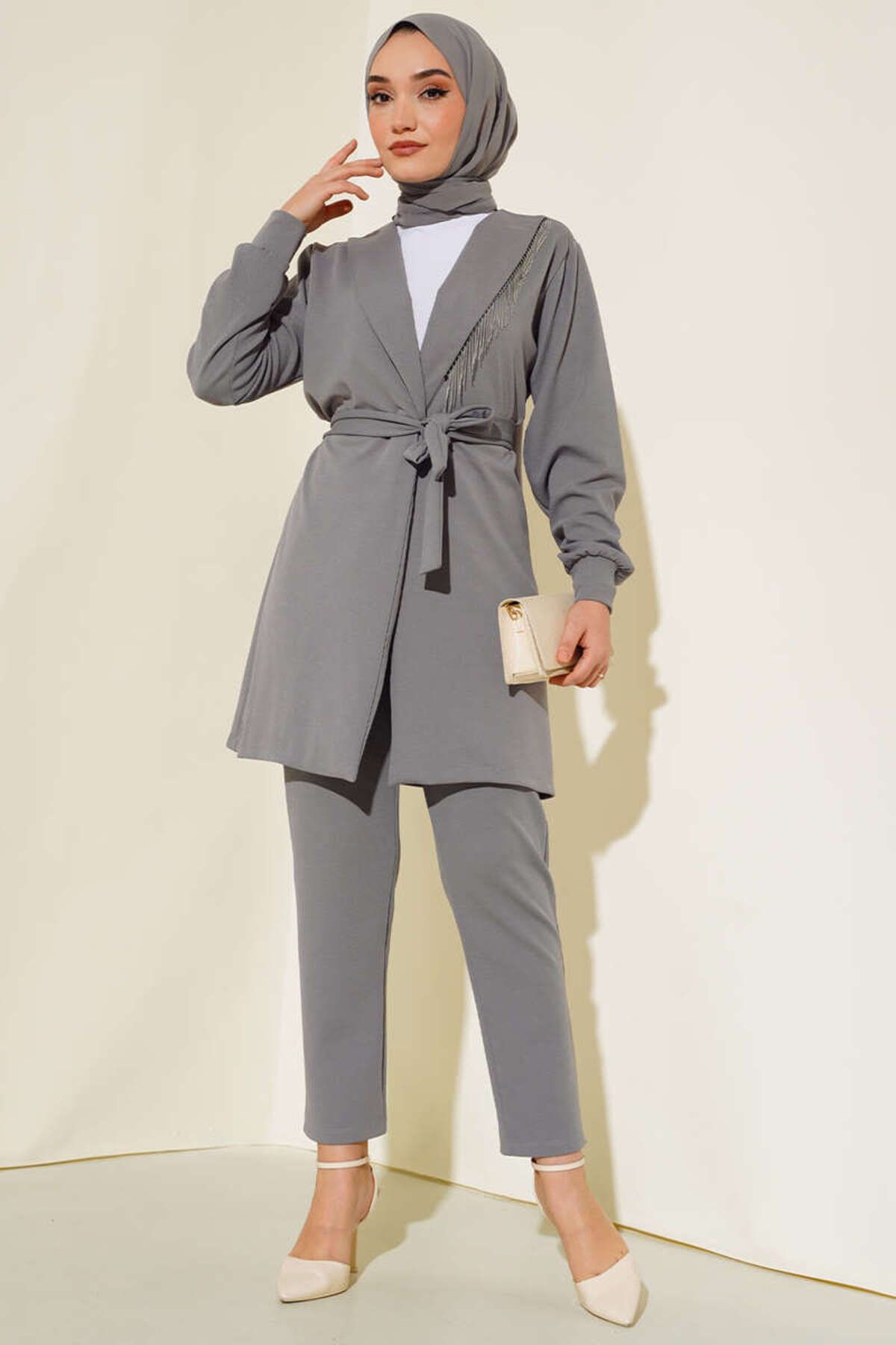 VOLT CLOTHİNG Kadın Zincir Detay Ceket İkili Takım
